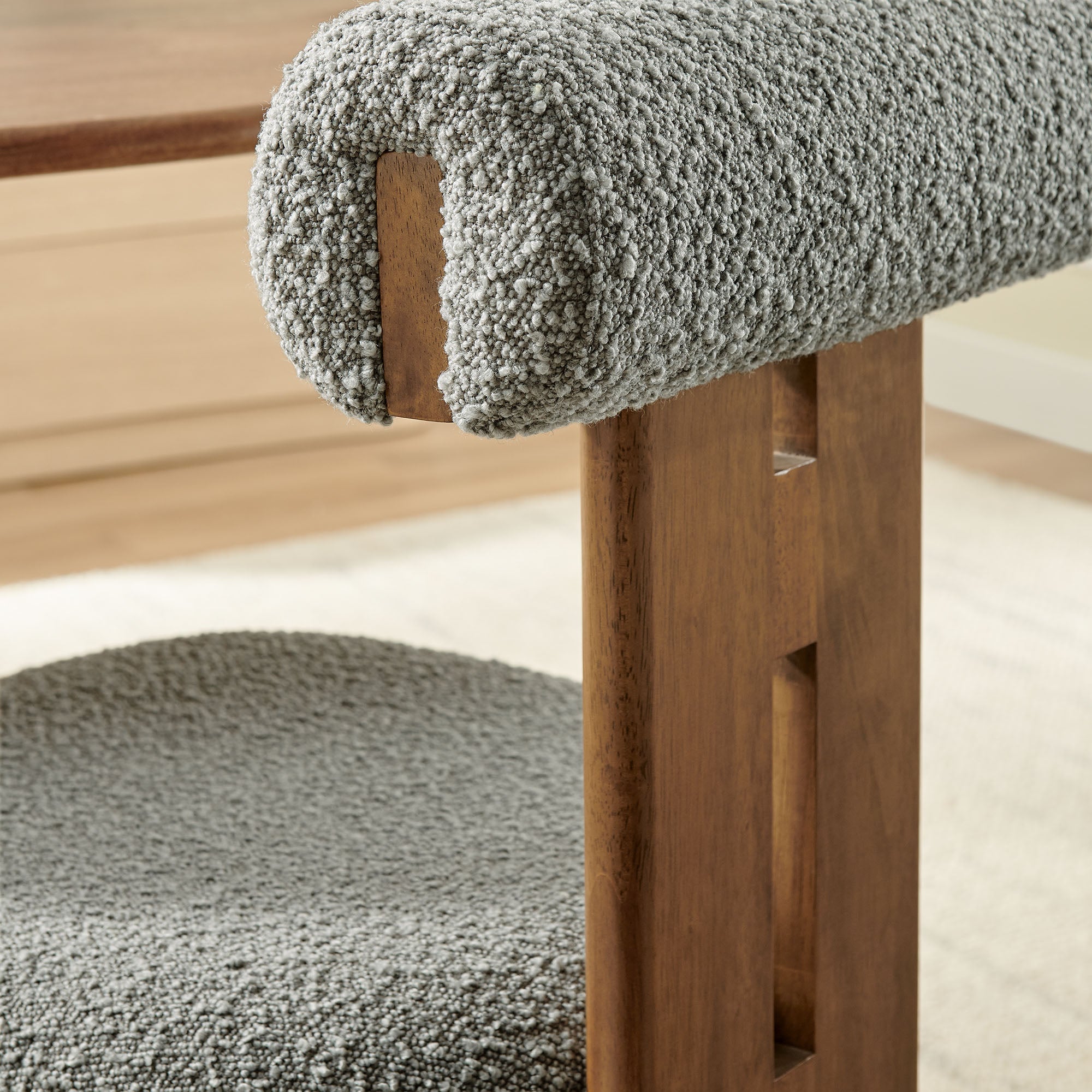 Modway Torian Boucle Fabric Dining Chair Set of 2