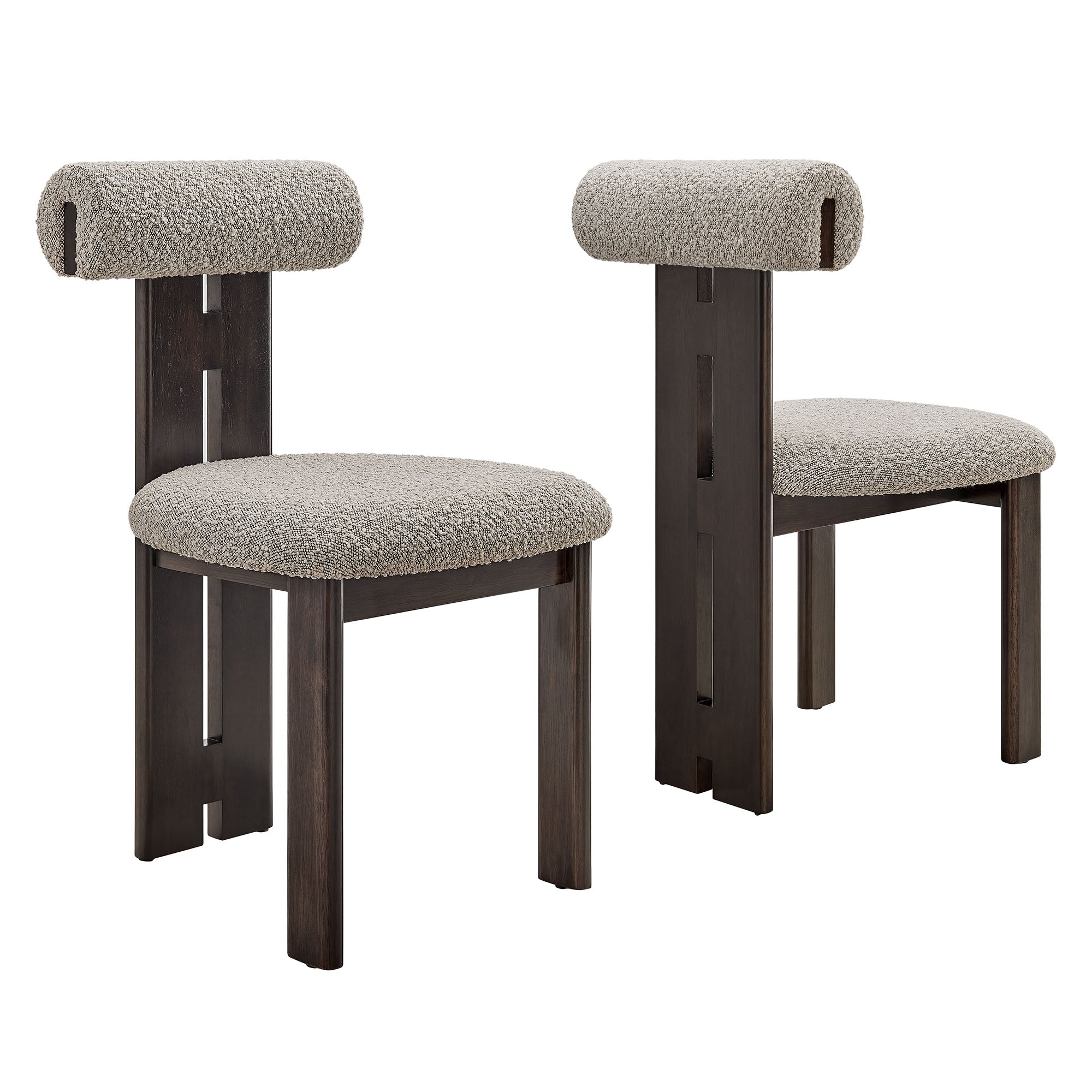 Modway Torian Boucle Fabric Dining Chair Set of 2