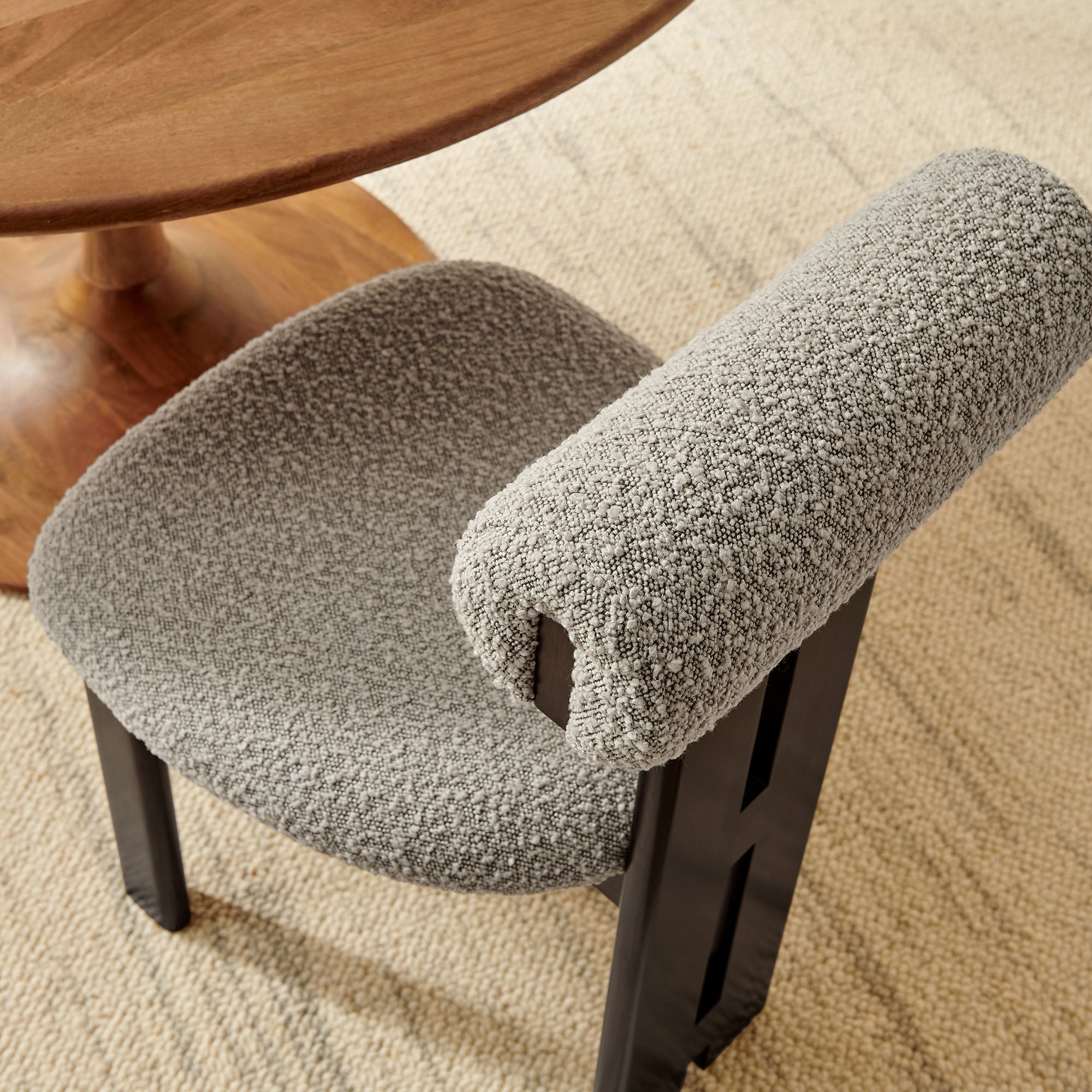 Modway Torian Boucle Fabric Dining Chair Set of 2