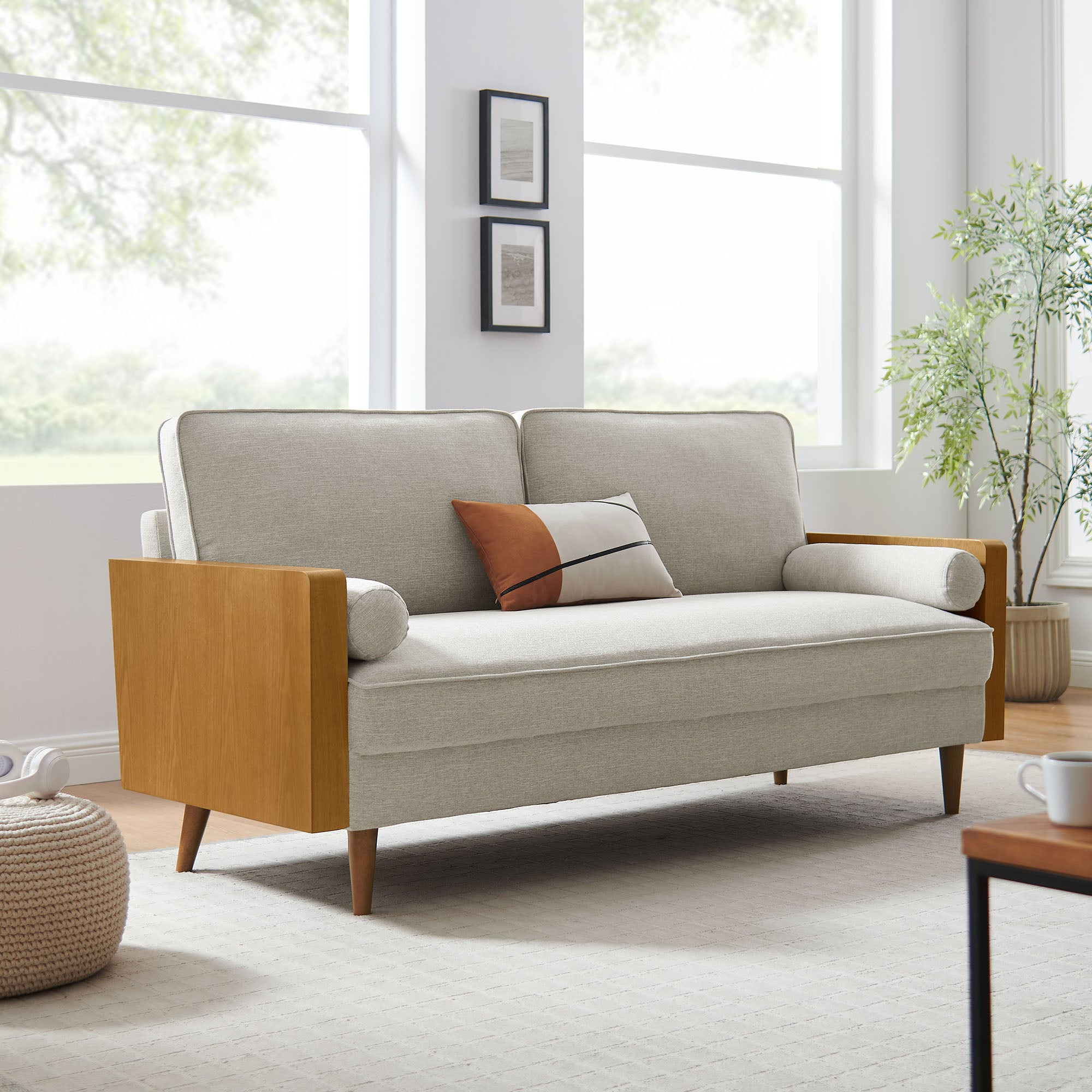 Modway Kellan Heathered Fabric Upholstered Sofa