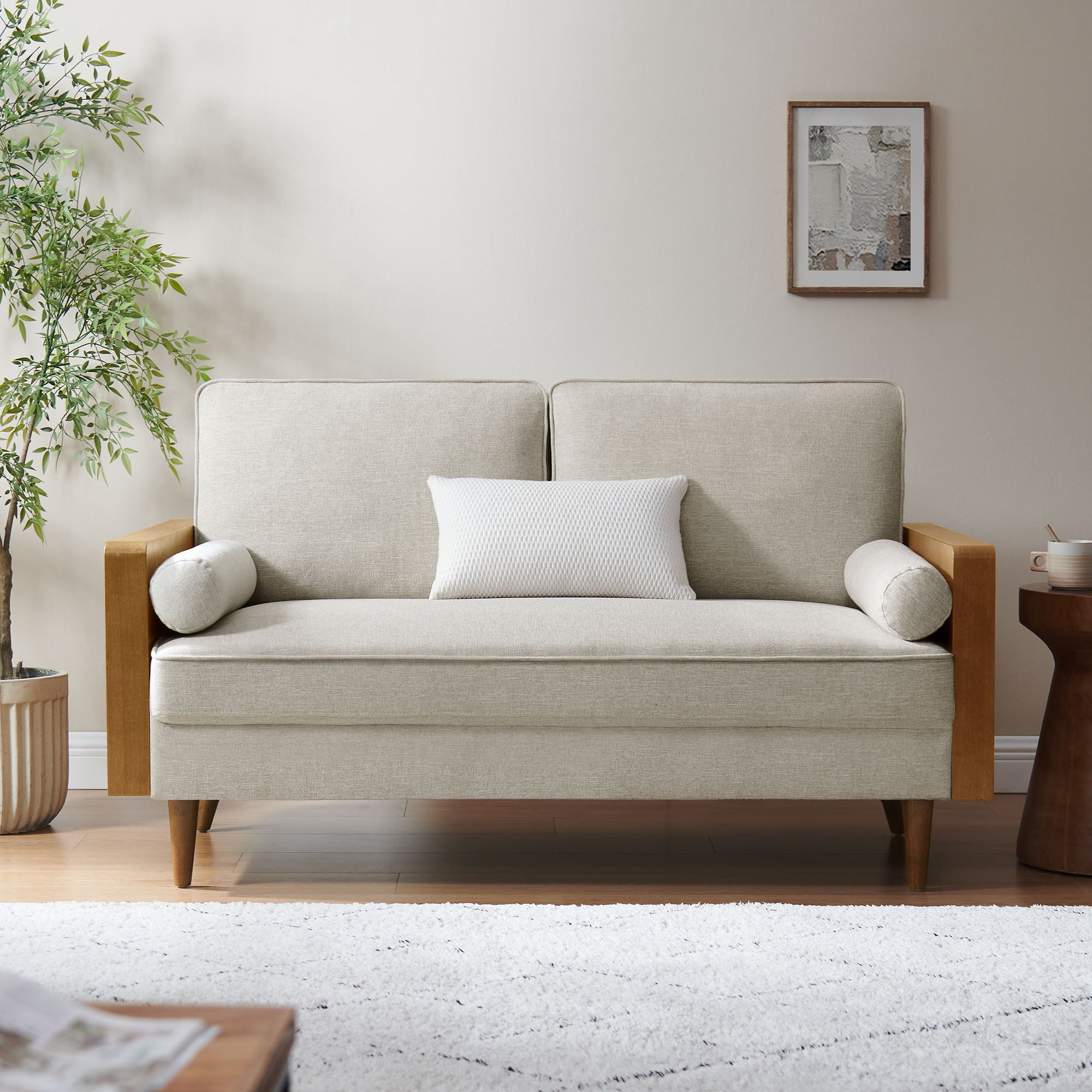 Modway Kellan Heathered Weave Fabric Loveseat