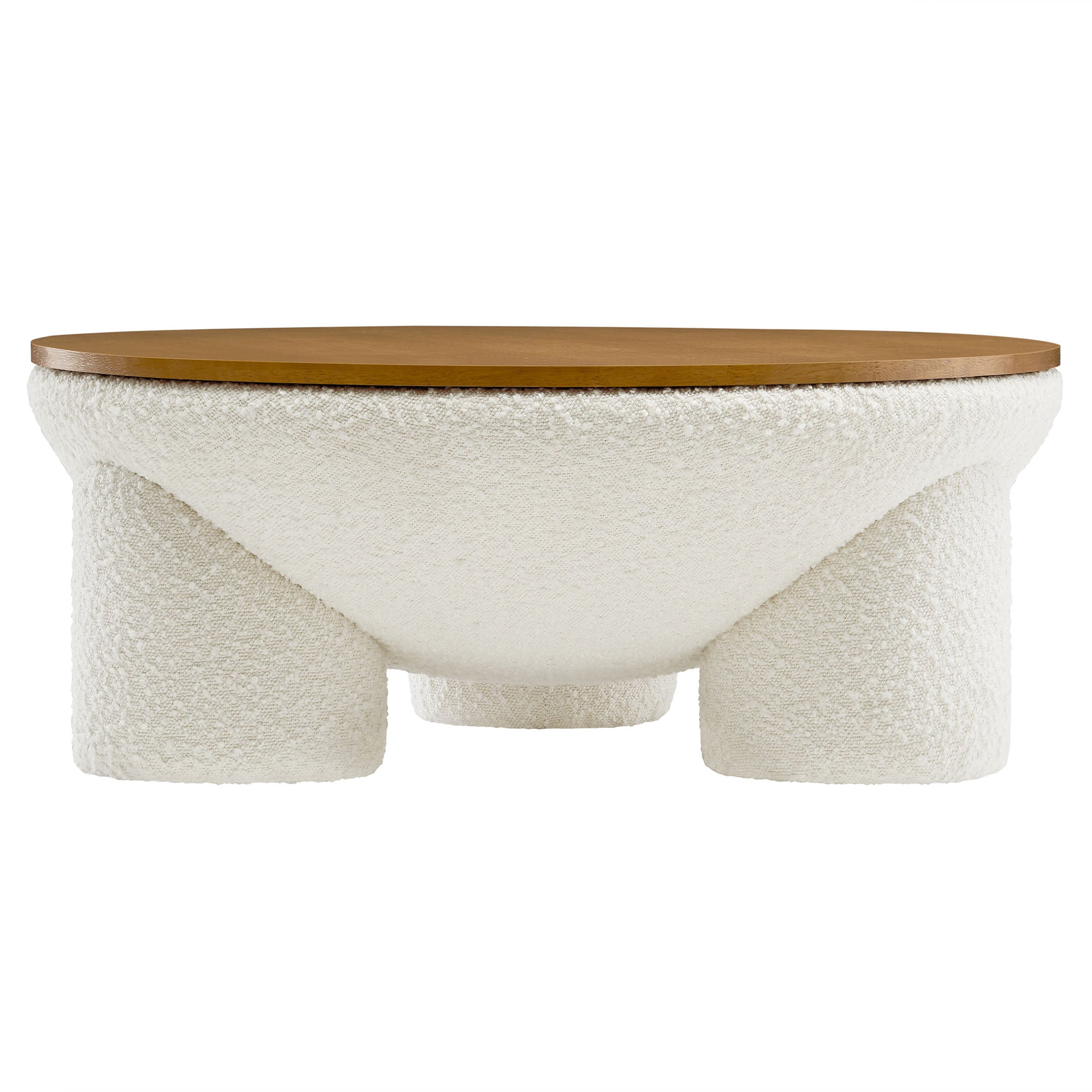 Modway Tridome Round Boucle Upholstered Storage Coffee Table