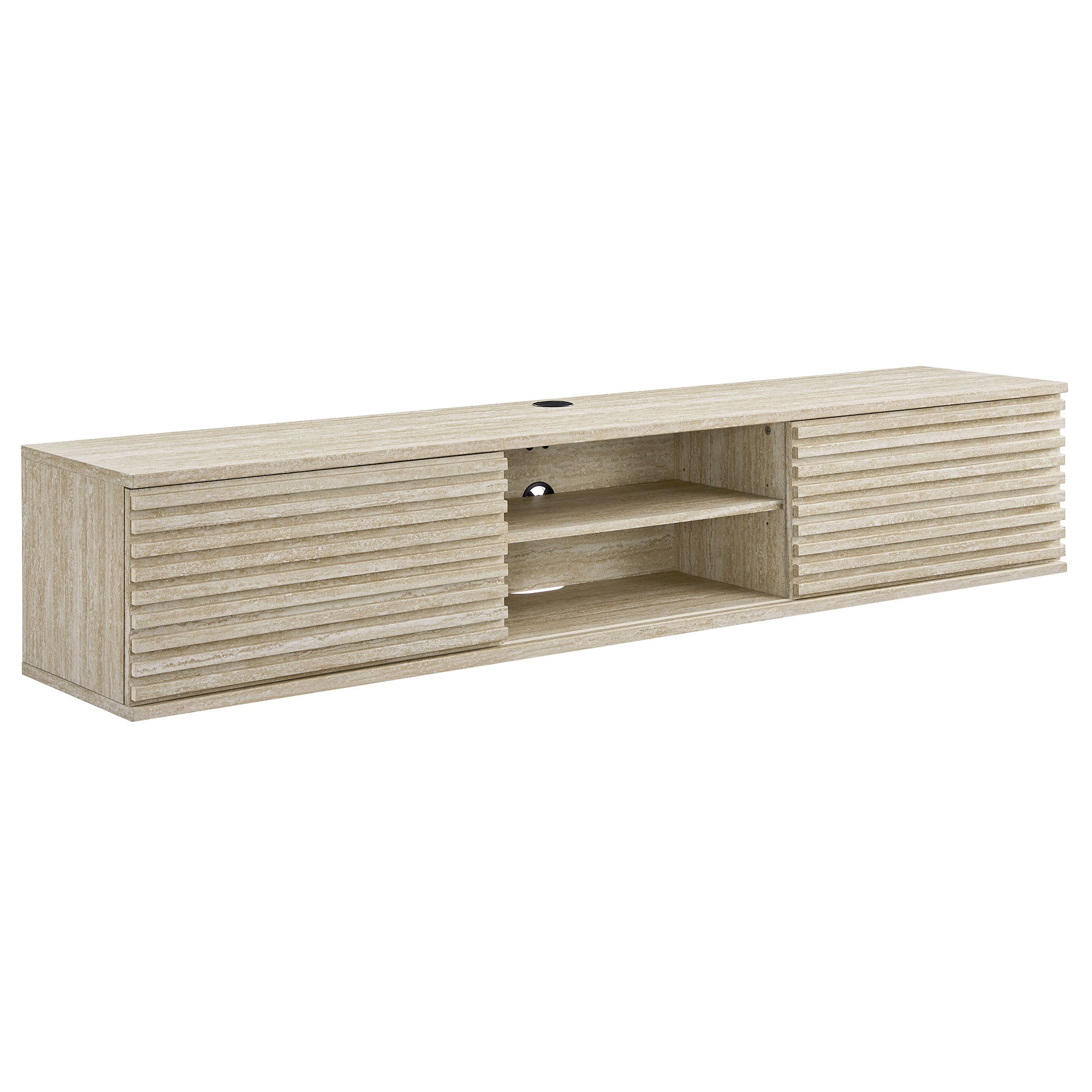 Modway Render 70" Faux Travertine Wall-Mount Media Console TV Stand