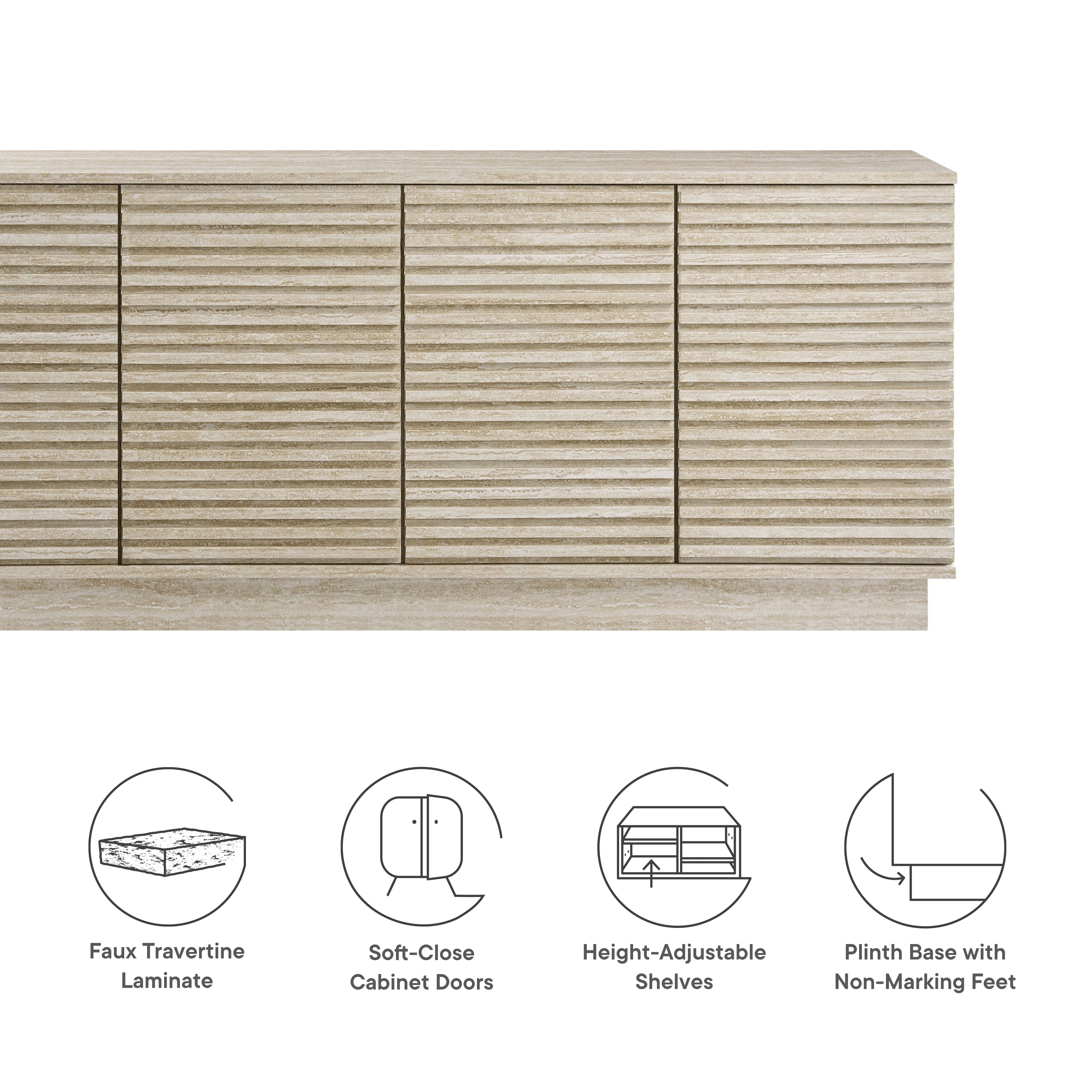 Modway Render 70" Faux Travertine Sideboard Cabinet TV Stand