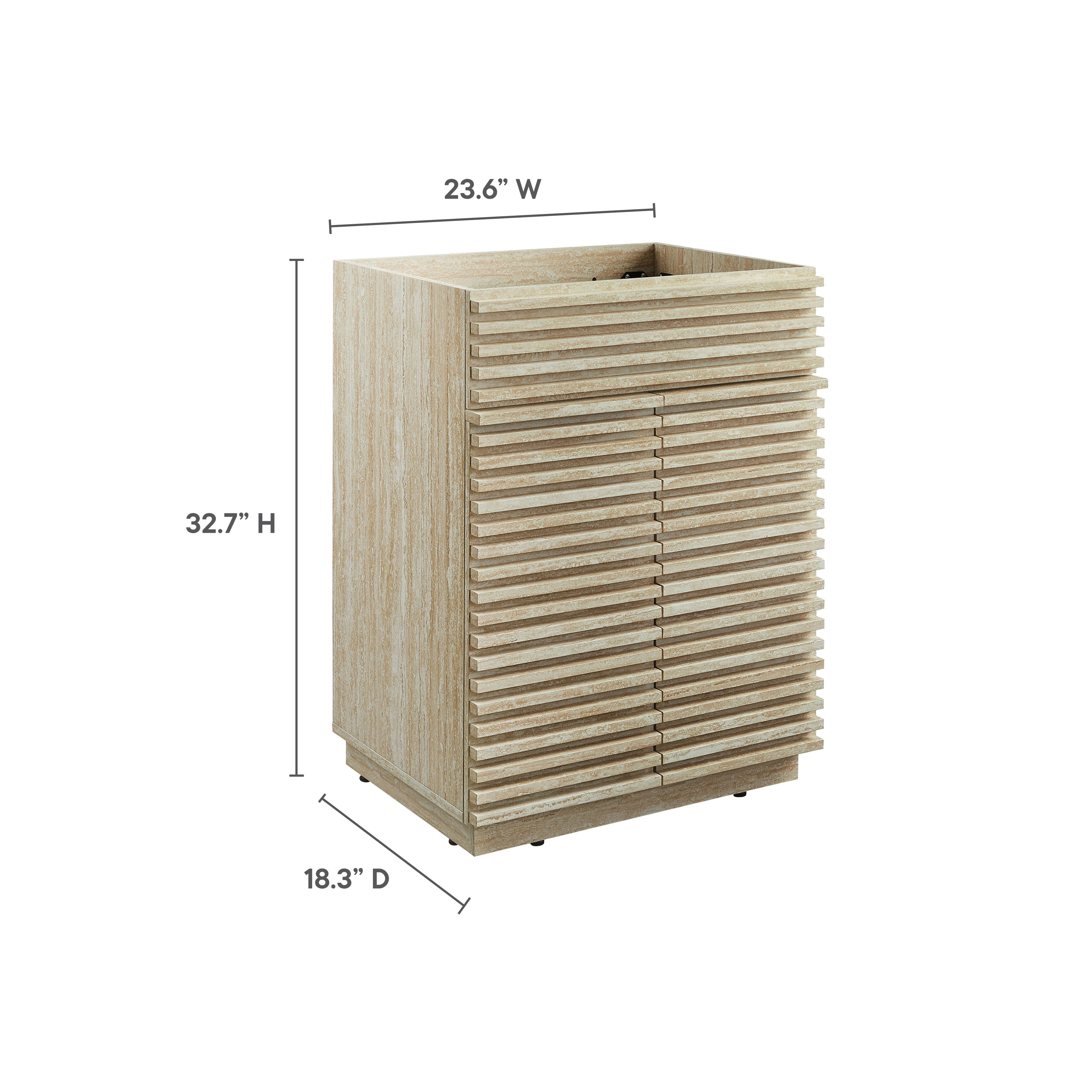 Modway Render 24" Faux Travertine Bathroom Vanity Cabinet (Sink Not Included)