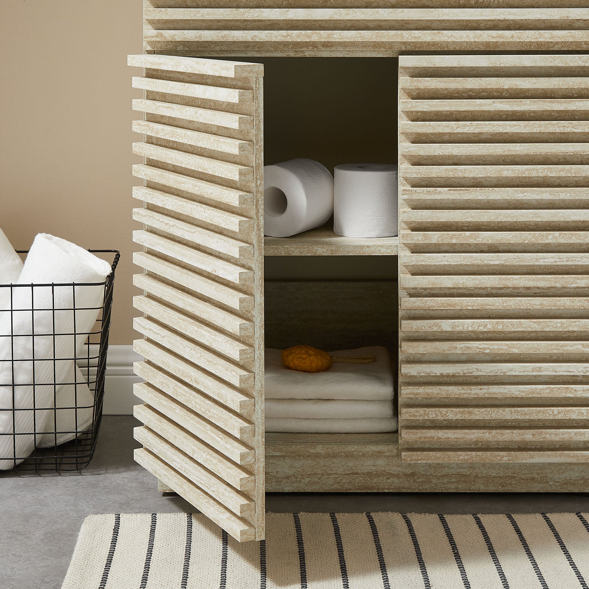 Modway Render 30" Faux Travertine Bathroom Vanity Cabinet (Sink Not Included)