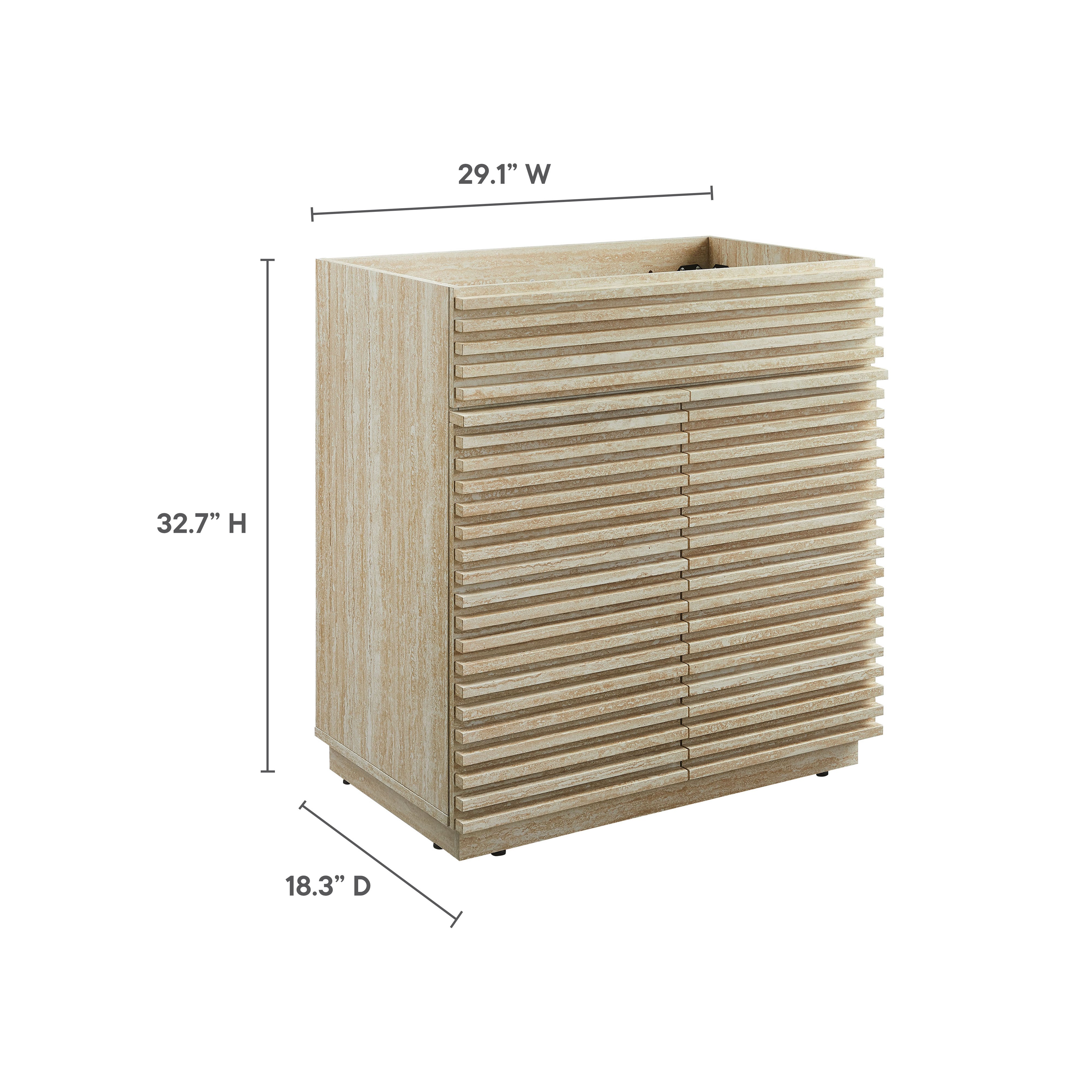 Modway Render 30" Faux Travertine Bathroom Vanity Cabinet (Sink Not Included)