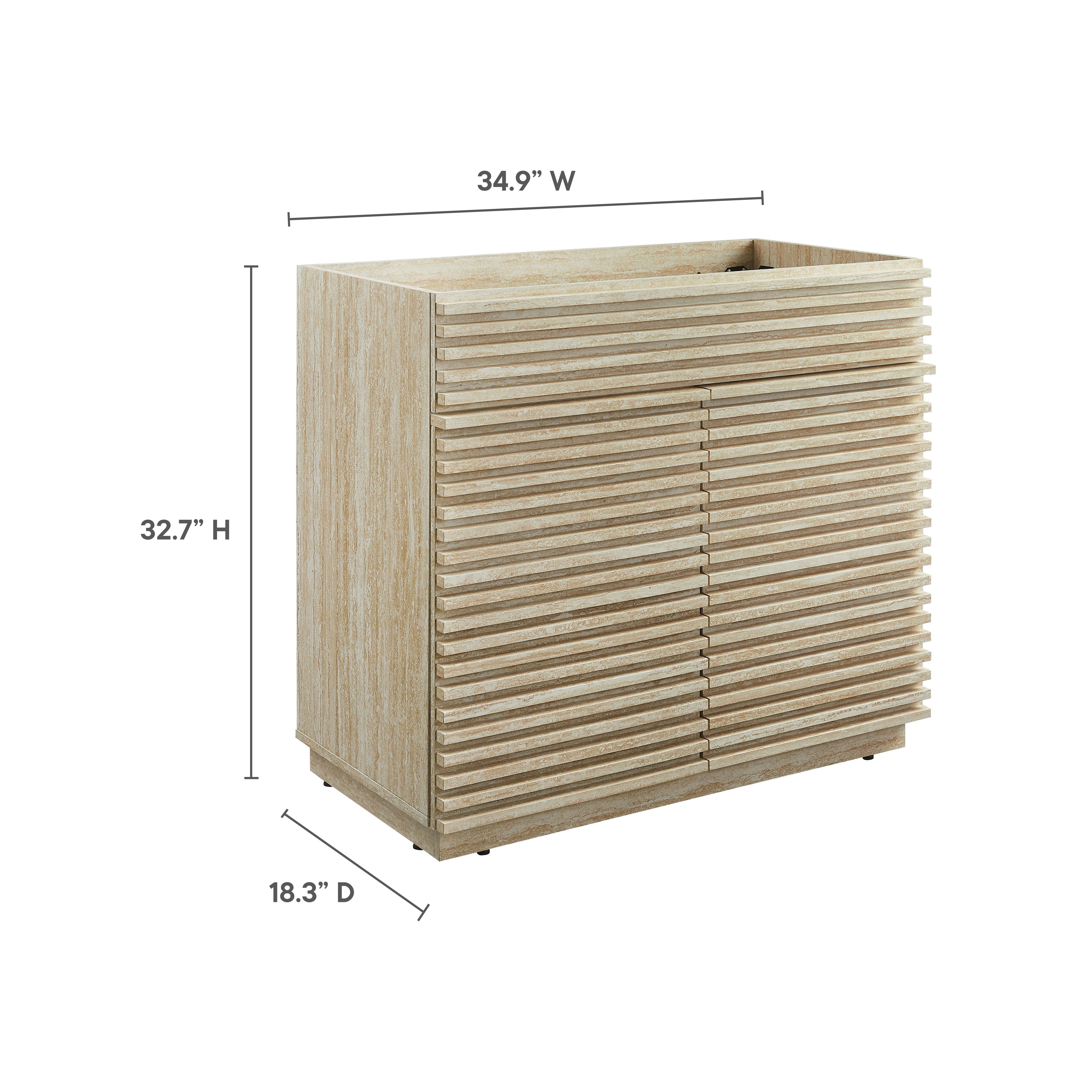 Modway Render 36" Faux Travertine Bathroom Vanity Cabinet (Sink Not Included)