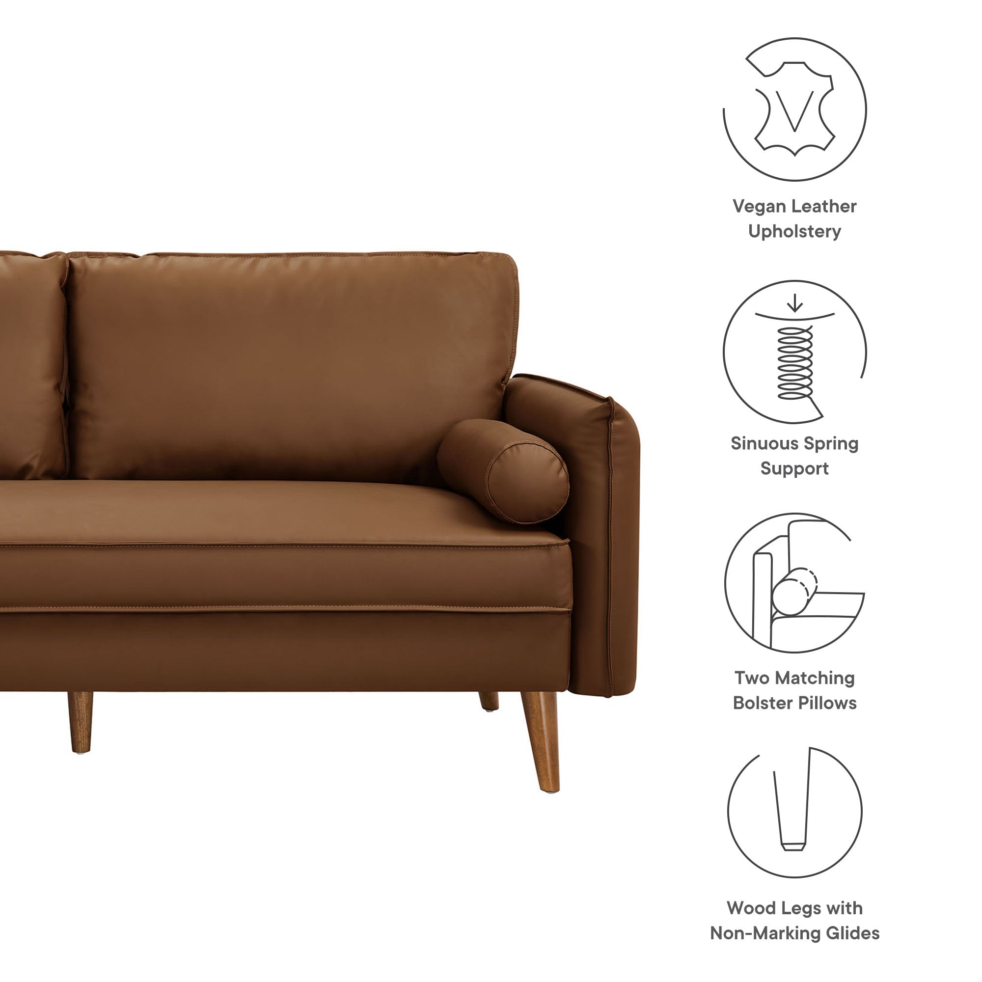Modway Revive Upholstered Vegan Leather Sofa