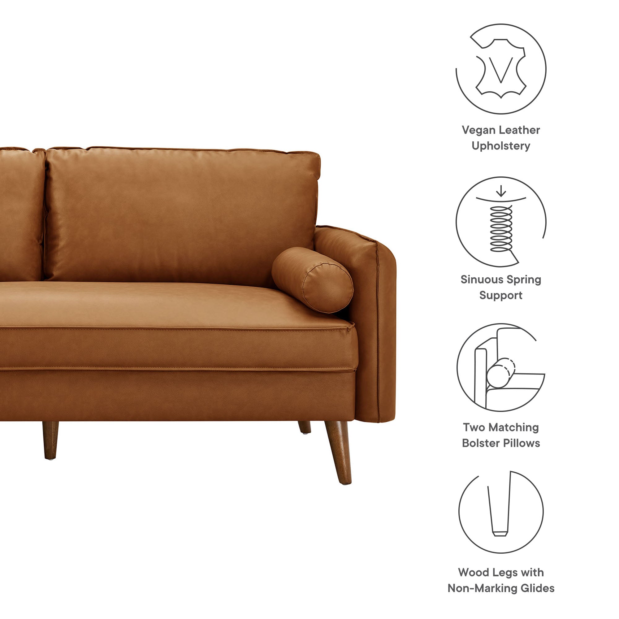 Modway Revive Upholstered Vegan Leather Sofa