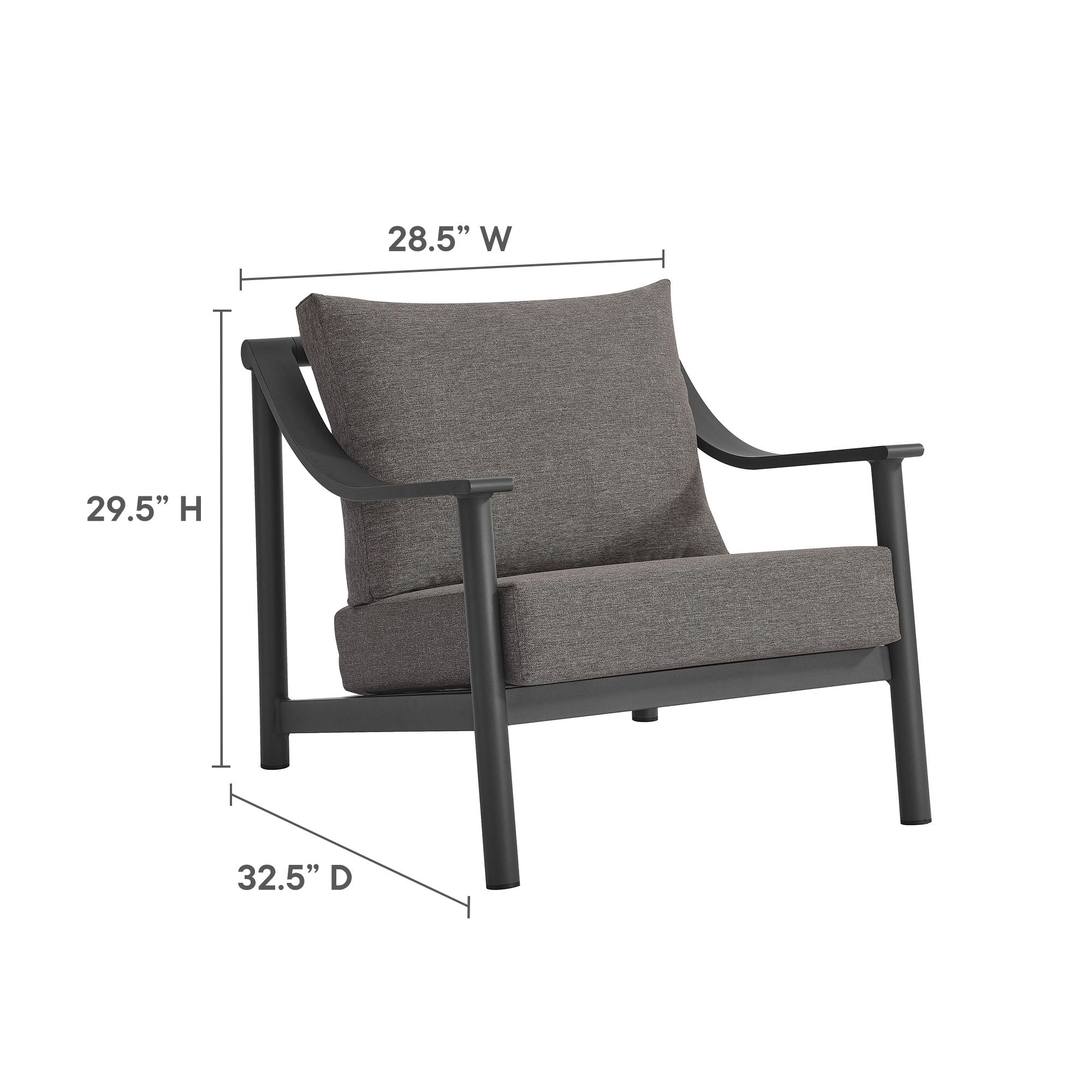 Modway Terrace Outdoor Patio Aluminum Accent Armchair