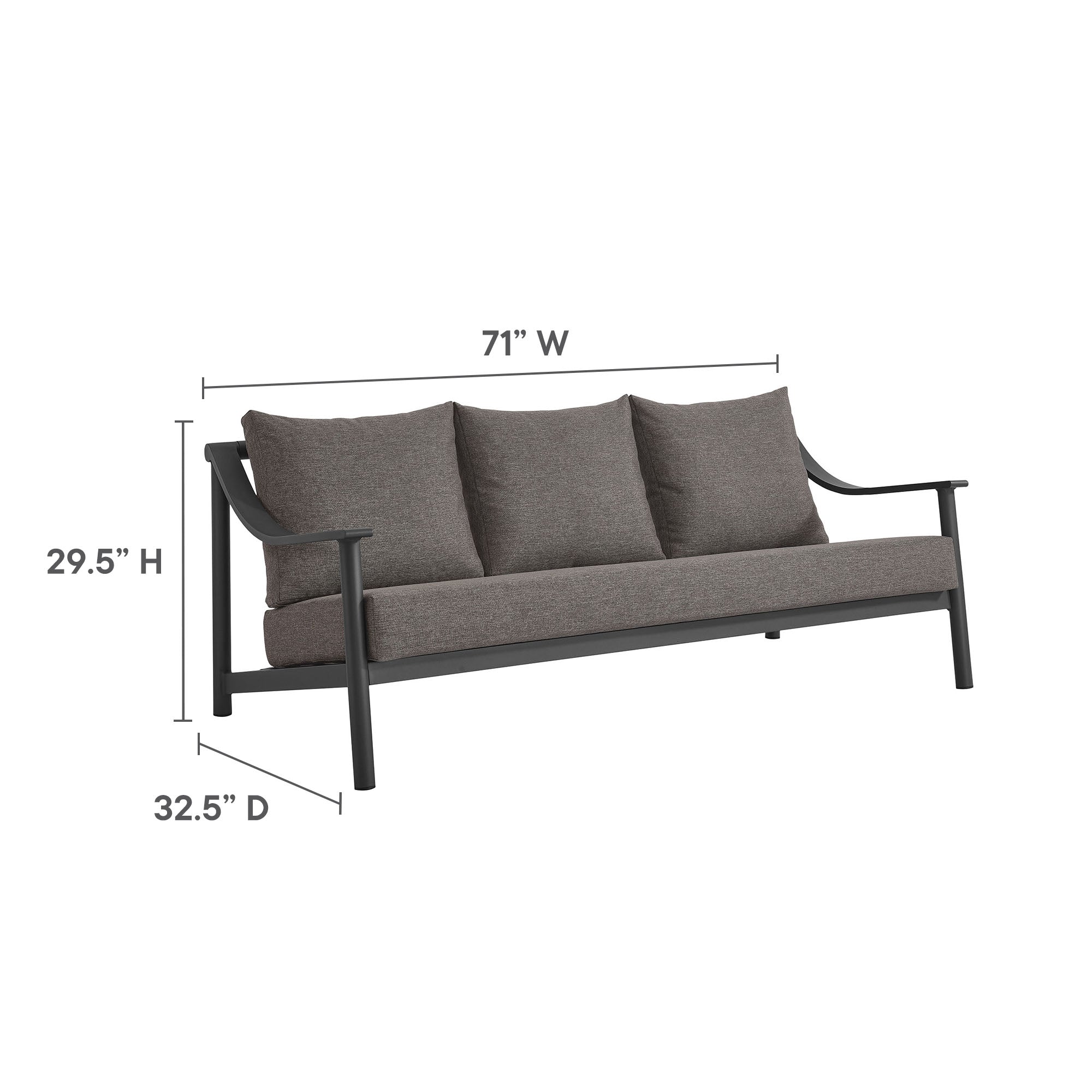 Modway Terrace 4-Piece Outdoor Patio Aluminum Furniture Set