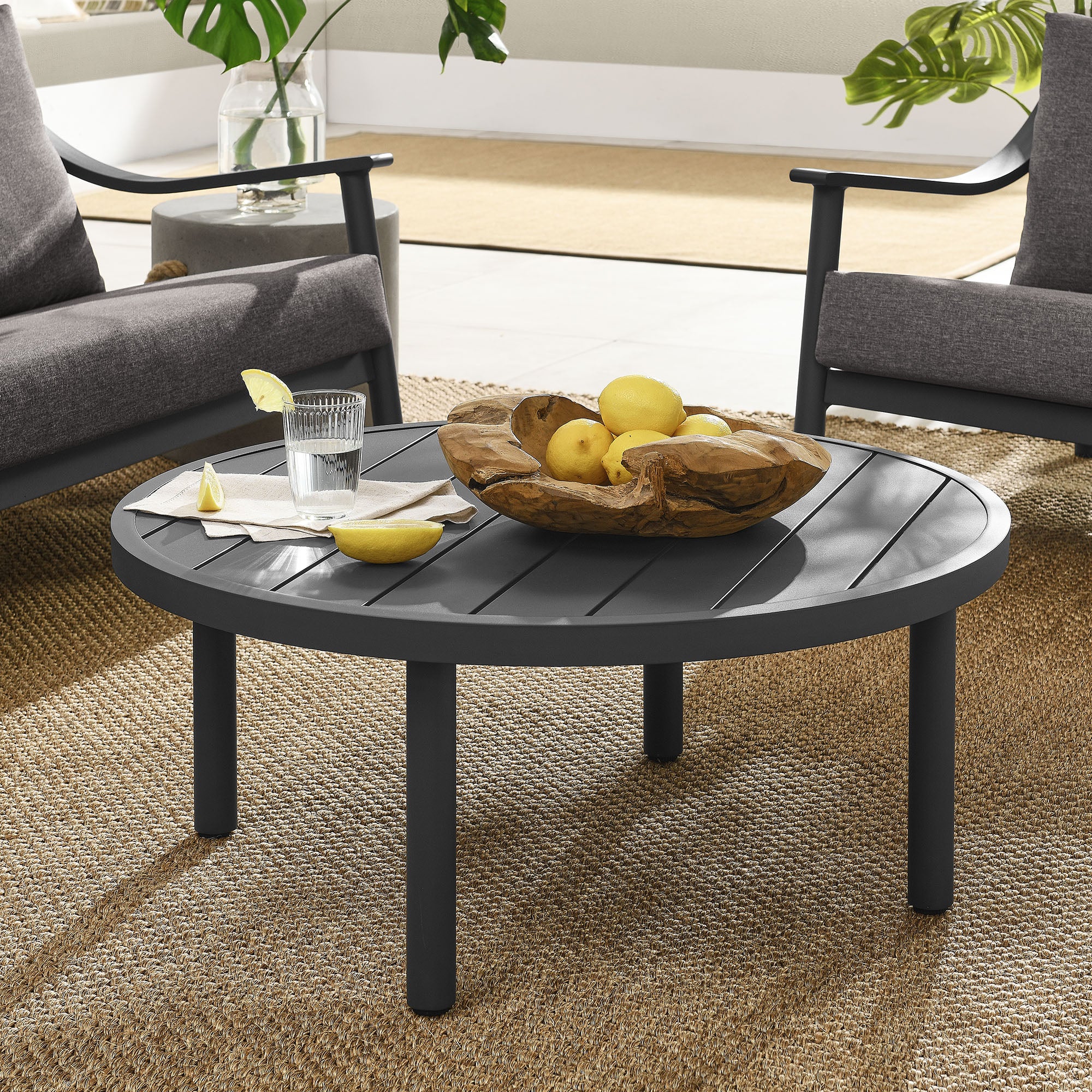Modway Terrace 35" Outdoor Patio Aluminum Round Coffee Table