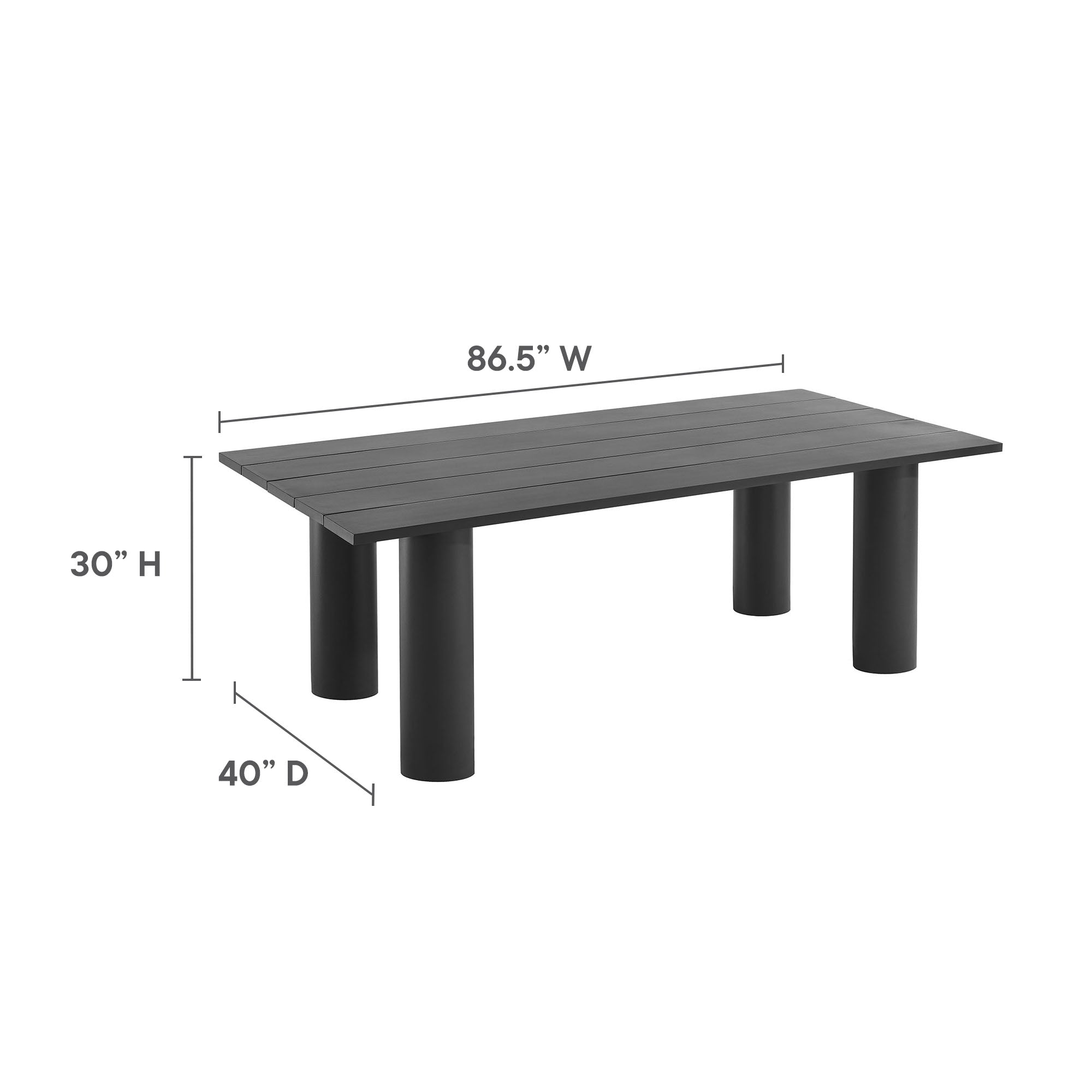 Modway Nautica 7-Piece Rectangular Outdoor Patio Aluminum Dining Table and Chairs Set