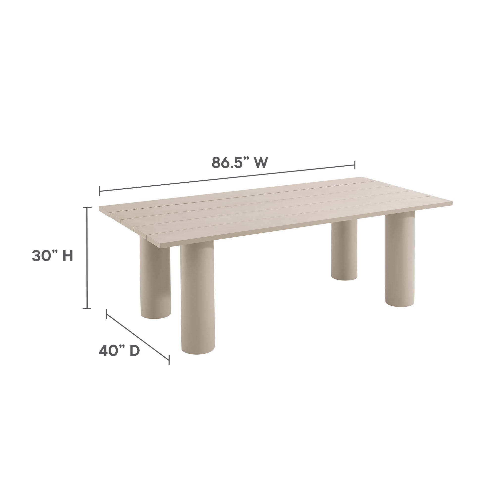 Modway Nautica 7-Piece Rectangular Outdoor Patio Aluminum Dining Table and Chairs Set