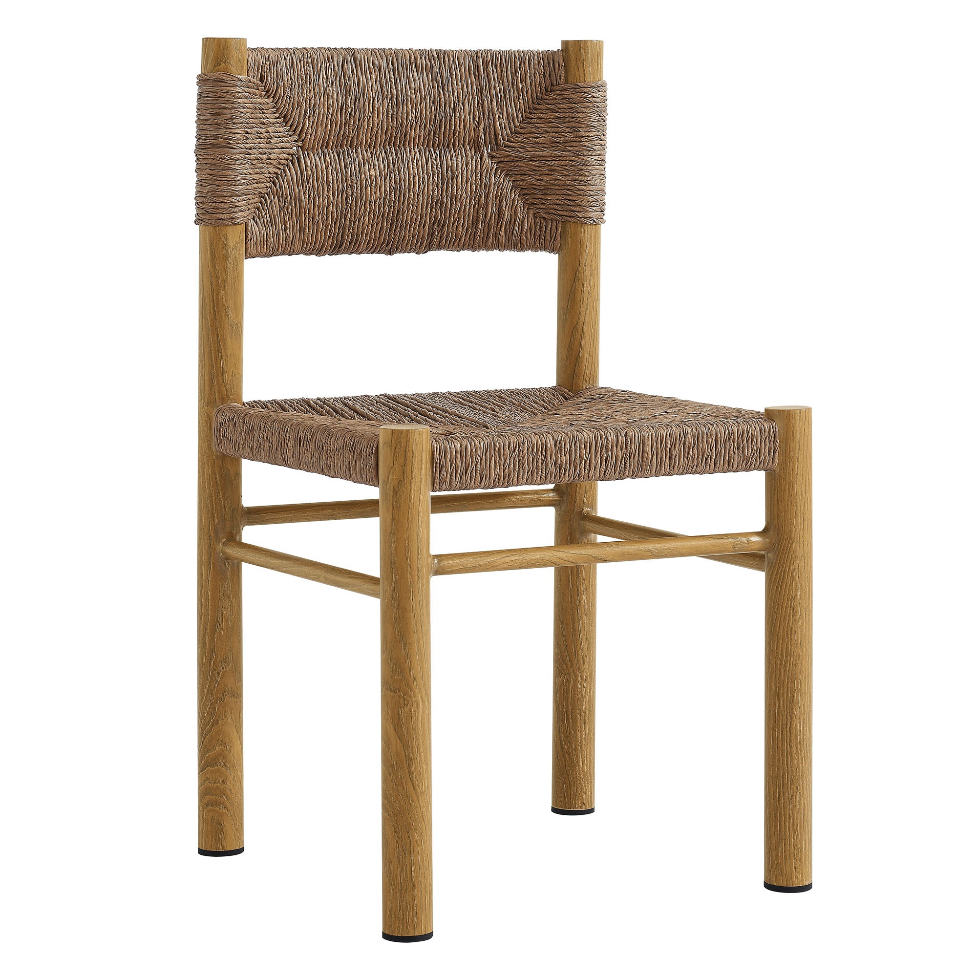 Modway Parkland Outdoor Patio Rattan and Aluminum Dining Side Chairs Set of 2