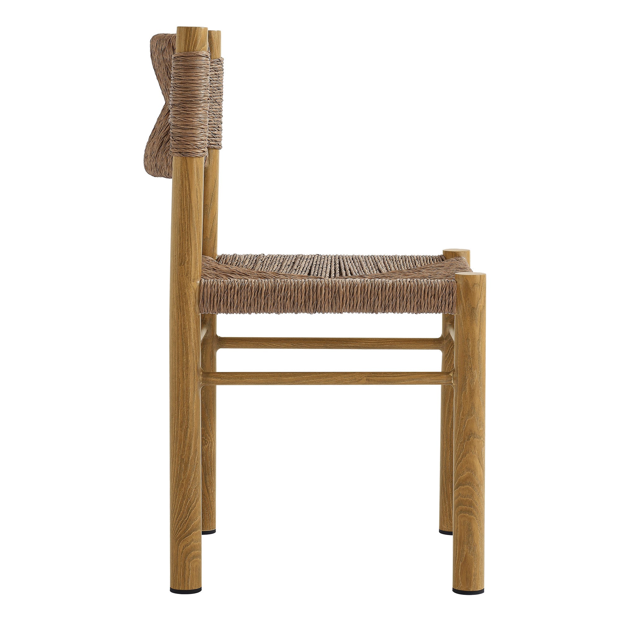 Modway Parkland Outdoor Patio Rattan and Aluminum Dining Side Chairs Set of 2