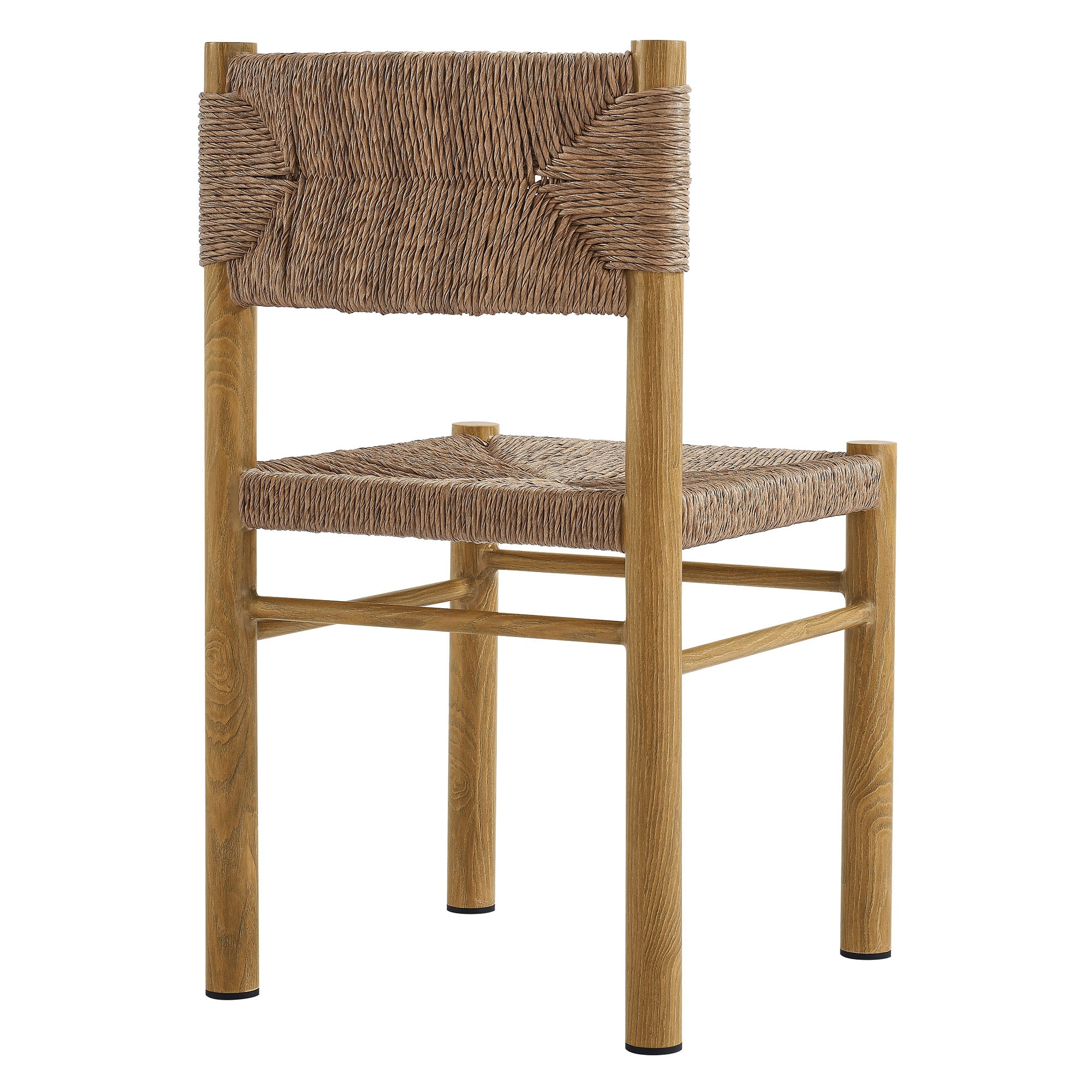 Modway Parkland Outdoor Patio Rattan and Aluminum Dining Side Chairs Set of 2