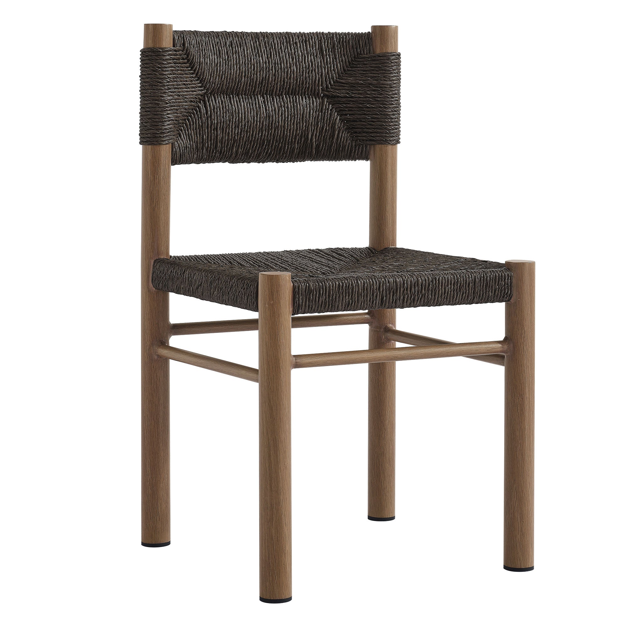 Modway Parkland Outdoor Patio Rattan and Aluminum Dining Side Chairs Set of 2