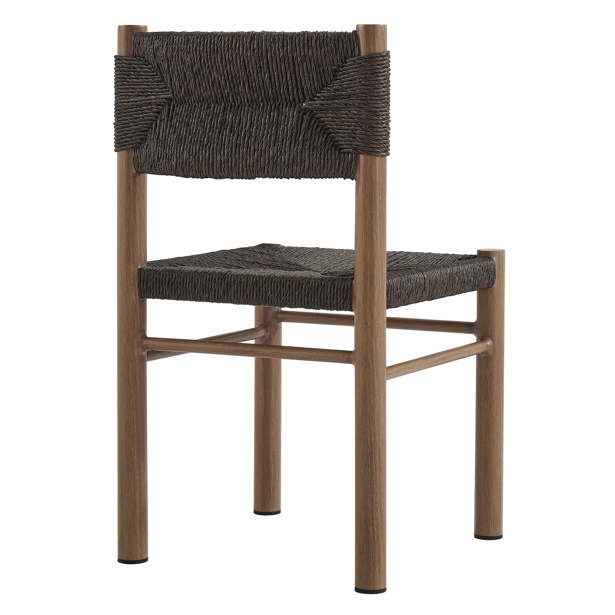 Modway Parkland 7-Piece Rectangular Outdoor Patio Rattan and Aluminum Dining Table and Chairs Set