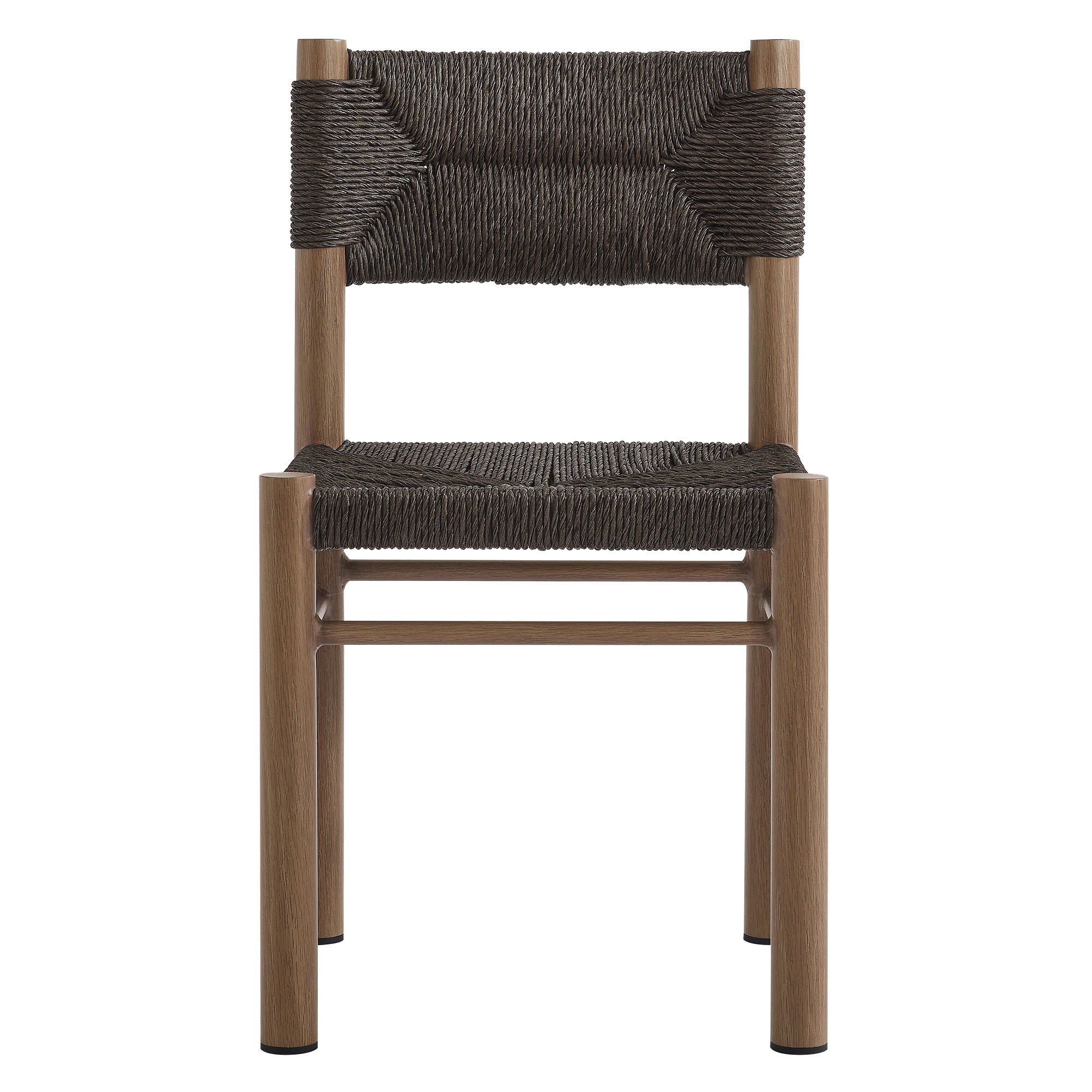 Modway Parkland 7-Piece Rectangular Outdoor Patio Rattan and Aluminum Dining Table and Chairs Set