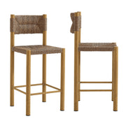 Modway Parkland Outdoor Patio Rattan and Aluminum Counter Stools Set of 2