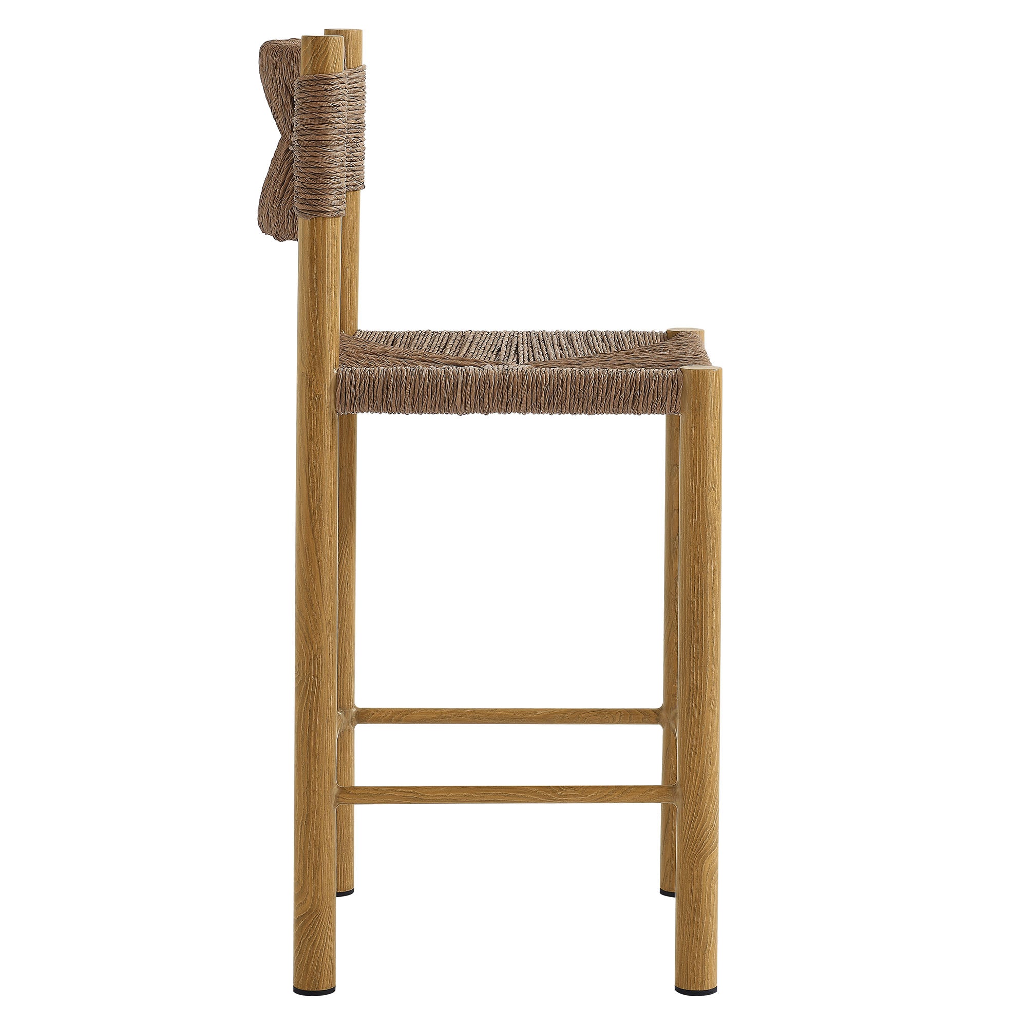 Modway Parkland Outdoor Patio Rattan and Aluminum Counter Stools Set of 2