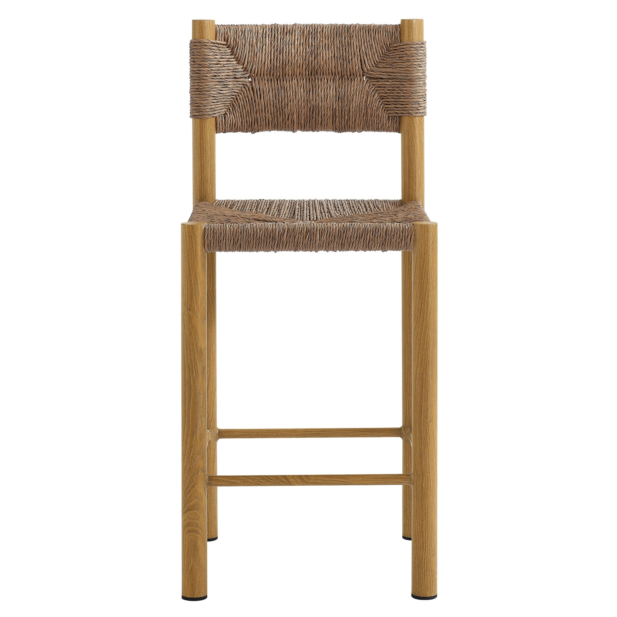 Modway Parkland Outdoor Patio Rattan and Aluminum Counter Stools Set of 2