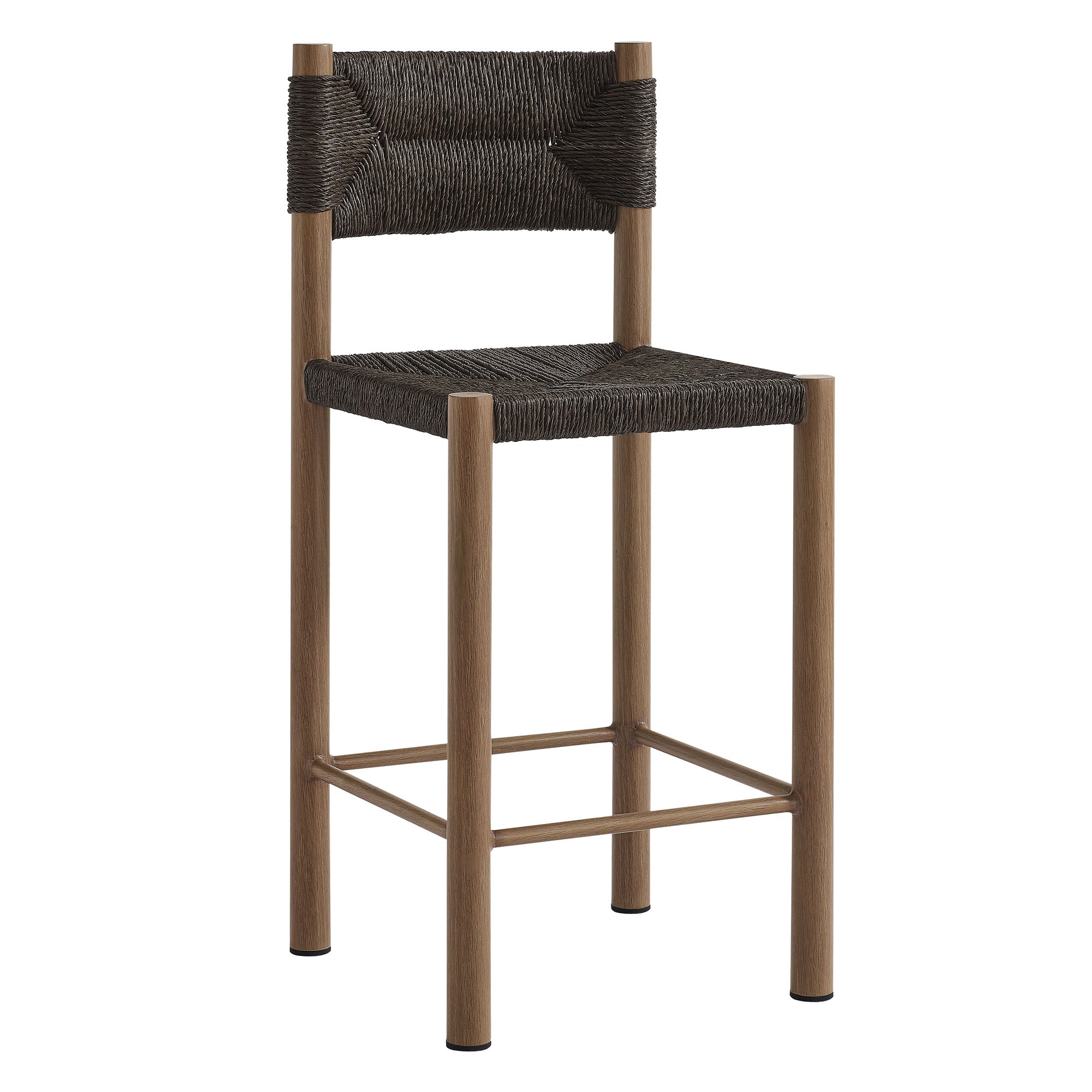 Modway Parkland Outdoor Patio Rattan and Aluminum Counter Stools Set of 2