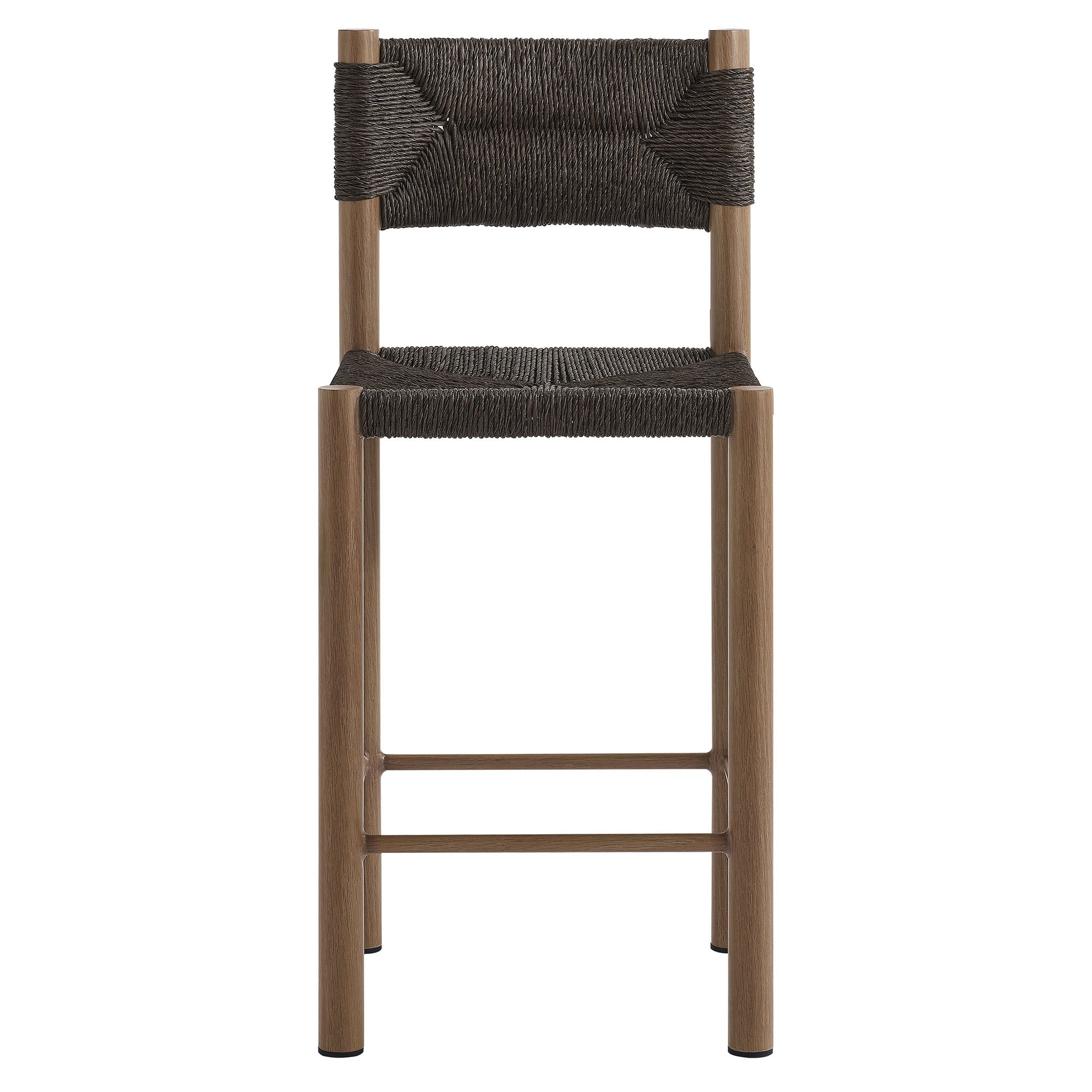 Modway Parkland Outdoor Patio Rattan and Aluminum Counter Stools Set of 2