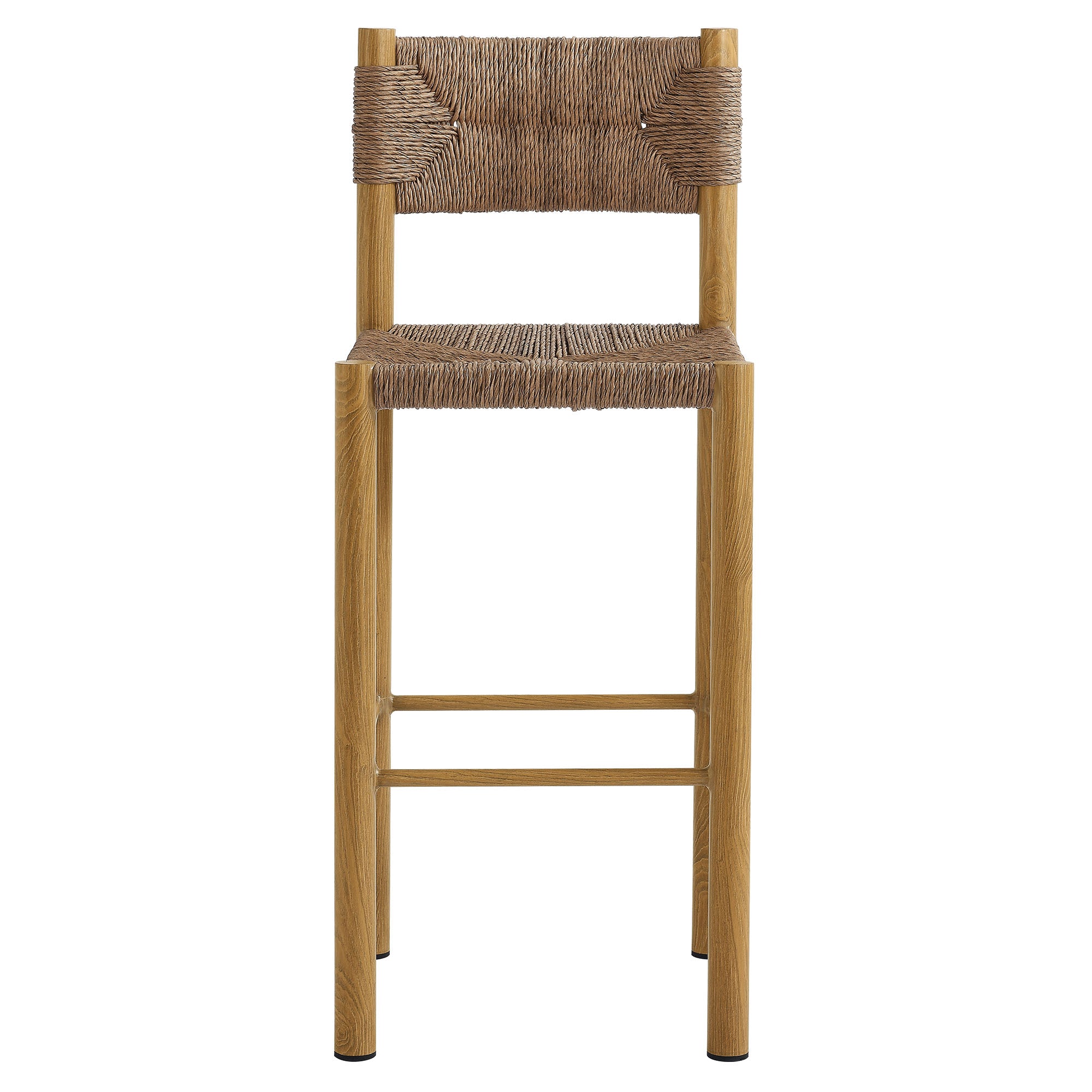 Modway Parkland Outdoor Patio Rattan and Aluminum Bar Stools Set of 2