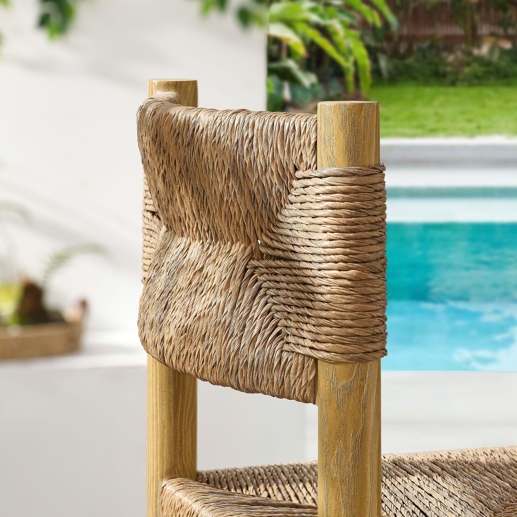Modway Parkland Outdoor Patio Rattan and Aluminum Bar Stools Set of 2