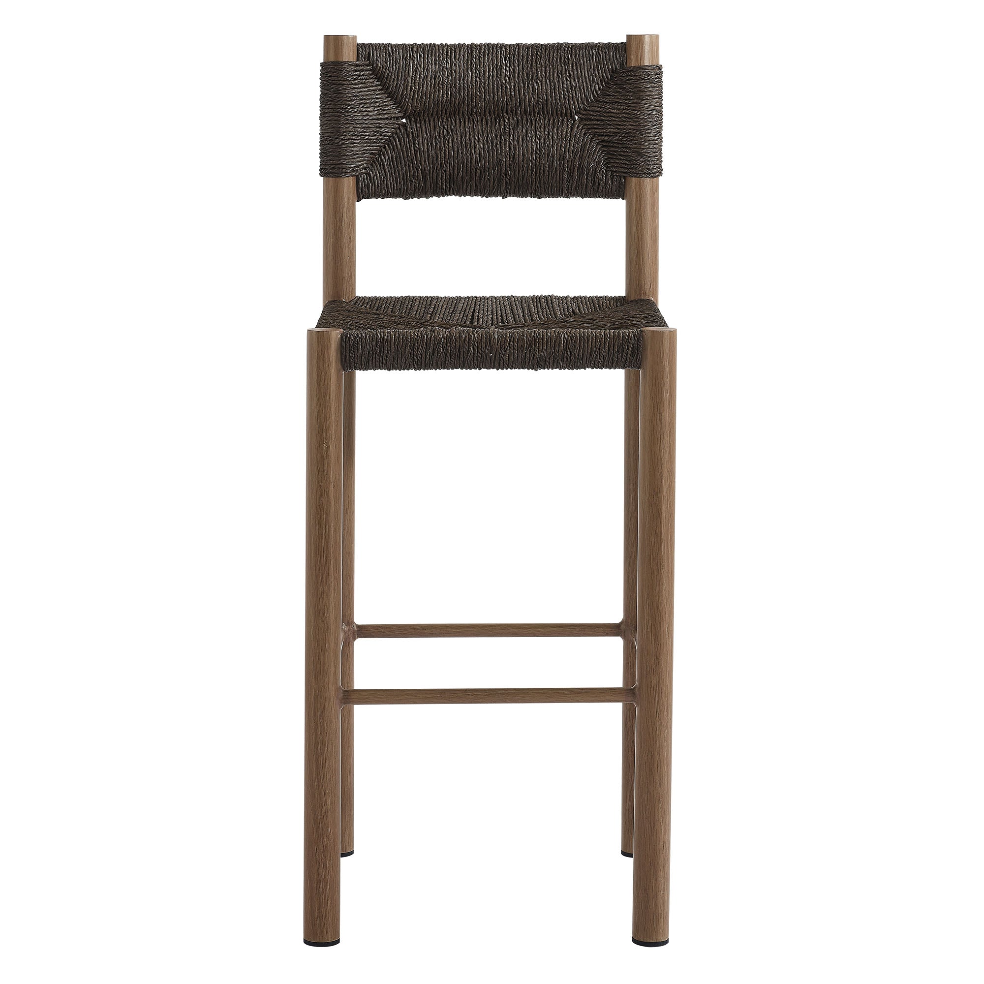 Modway Parkland Outdoor Patio Rattan and Aluminum Bar Stools Set of 2