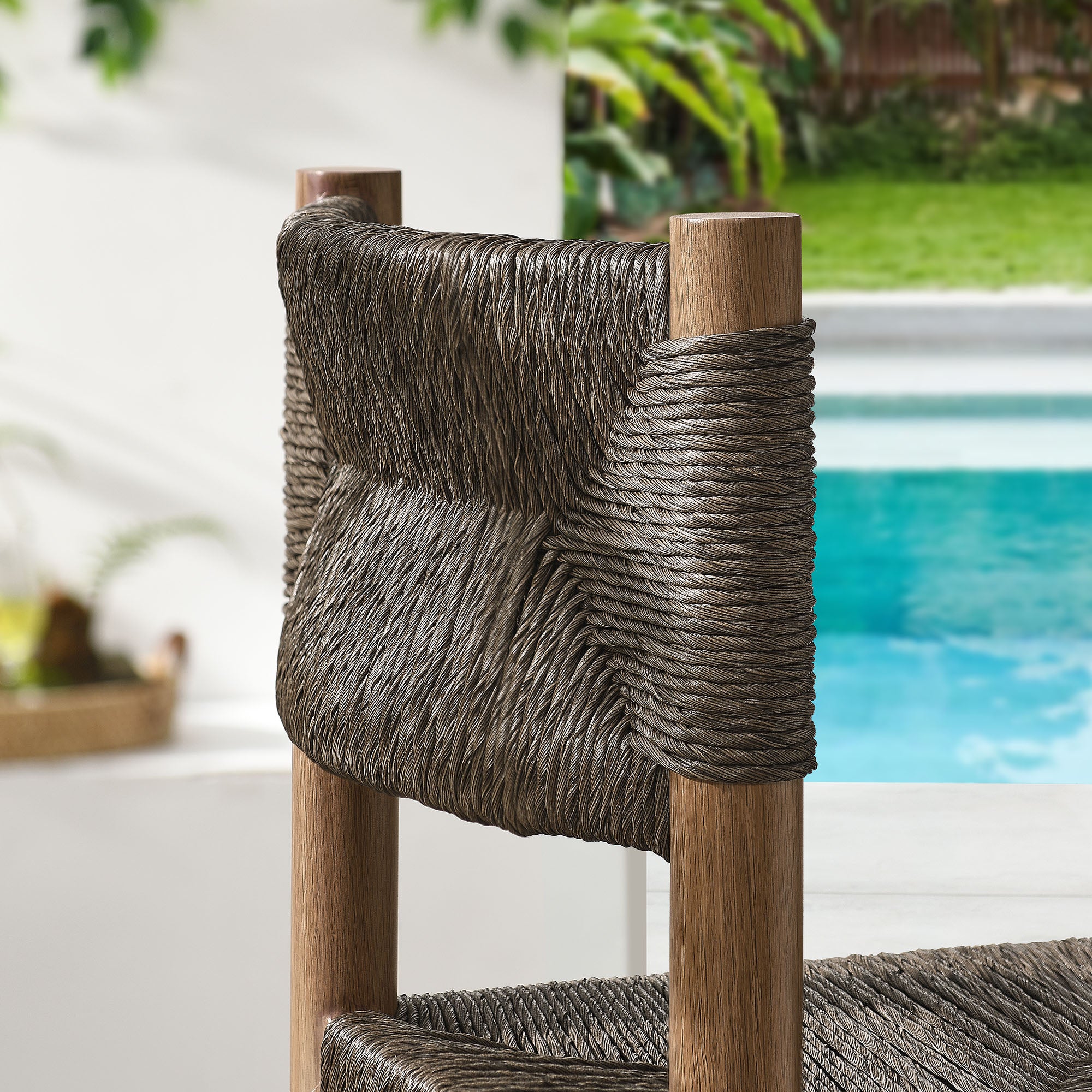 Modway Parkland Outdoor Patio Rattan and Aluminum Bar Stools Set of 2