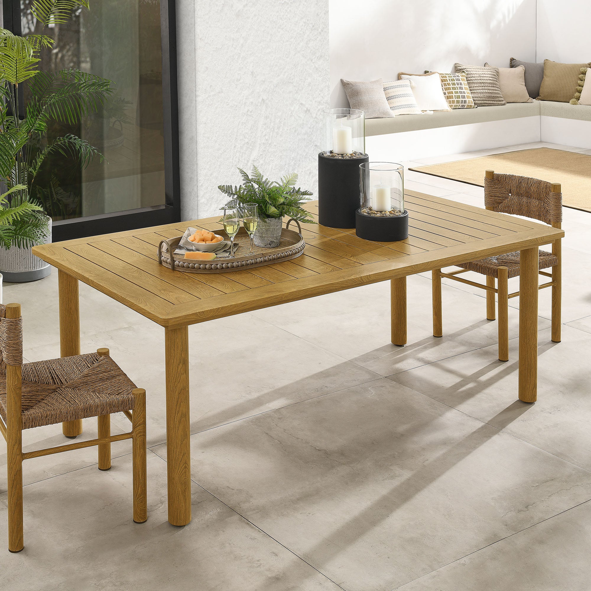 Modway Parkland 76" Outdoor Patio Aluminum Dining Table