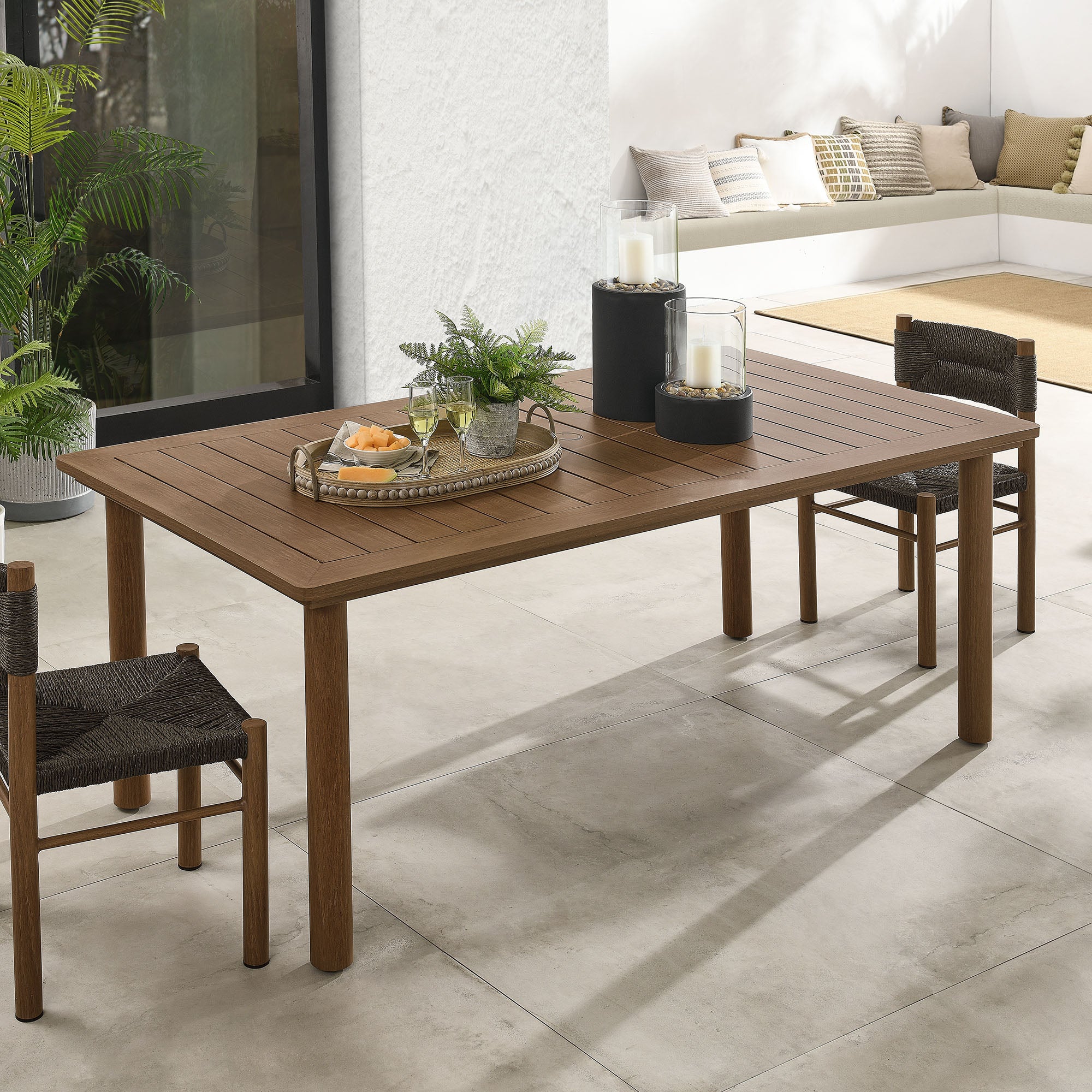 Modway Parkland 76" Outdoor Patio Aluminum Dining Table