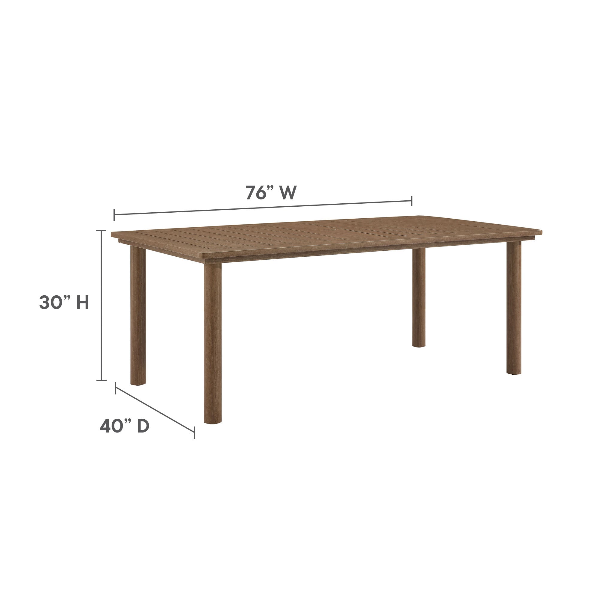 Modway Abacus 7-Piece Rectangular Outdoor Patio Aluminum Dining Table Set with Rattan Armchairs
