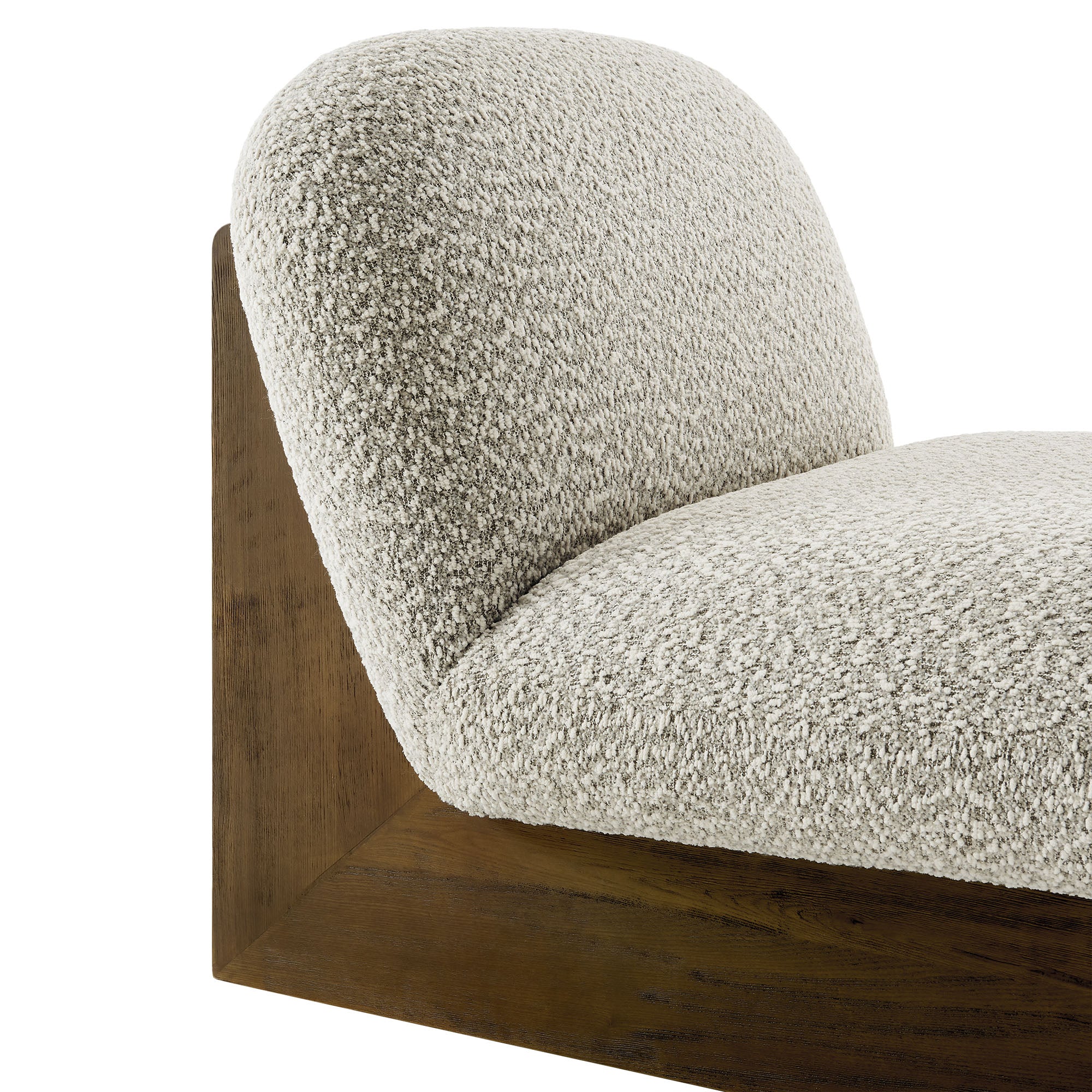 Modway Loyal Boucle Fabric Accent Chair and Ottoman Set