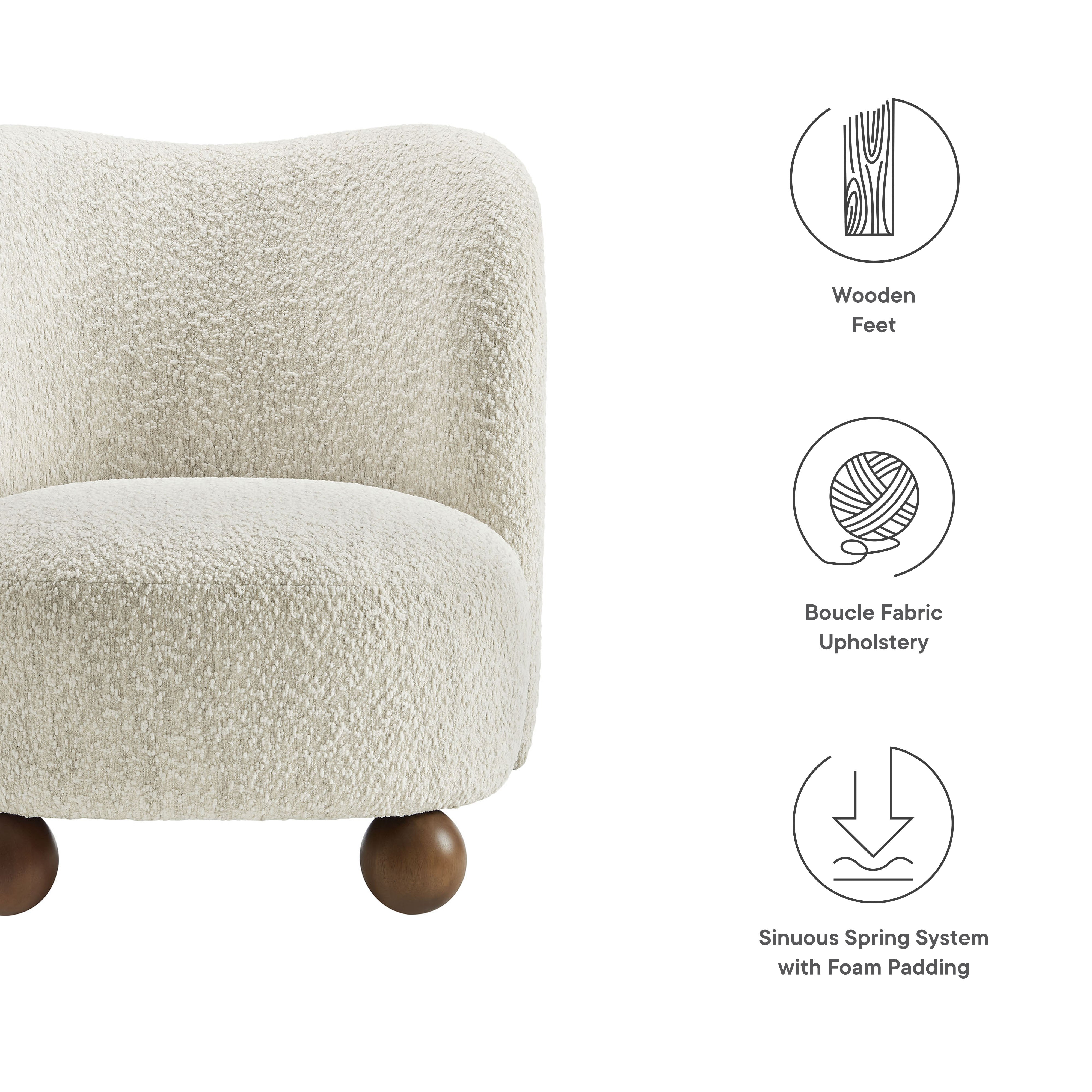 Modway Monroe Boucle Fabric Accent Chair