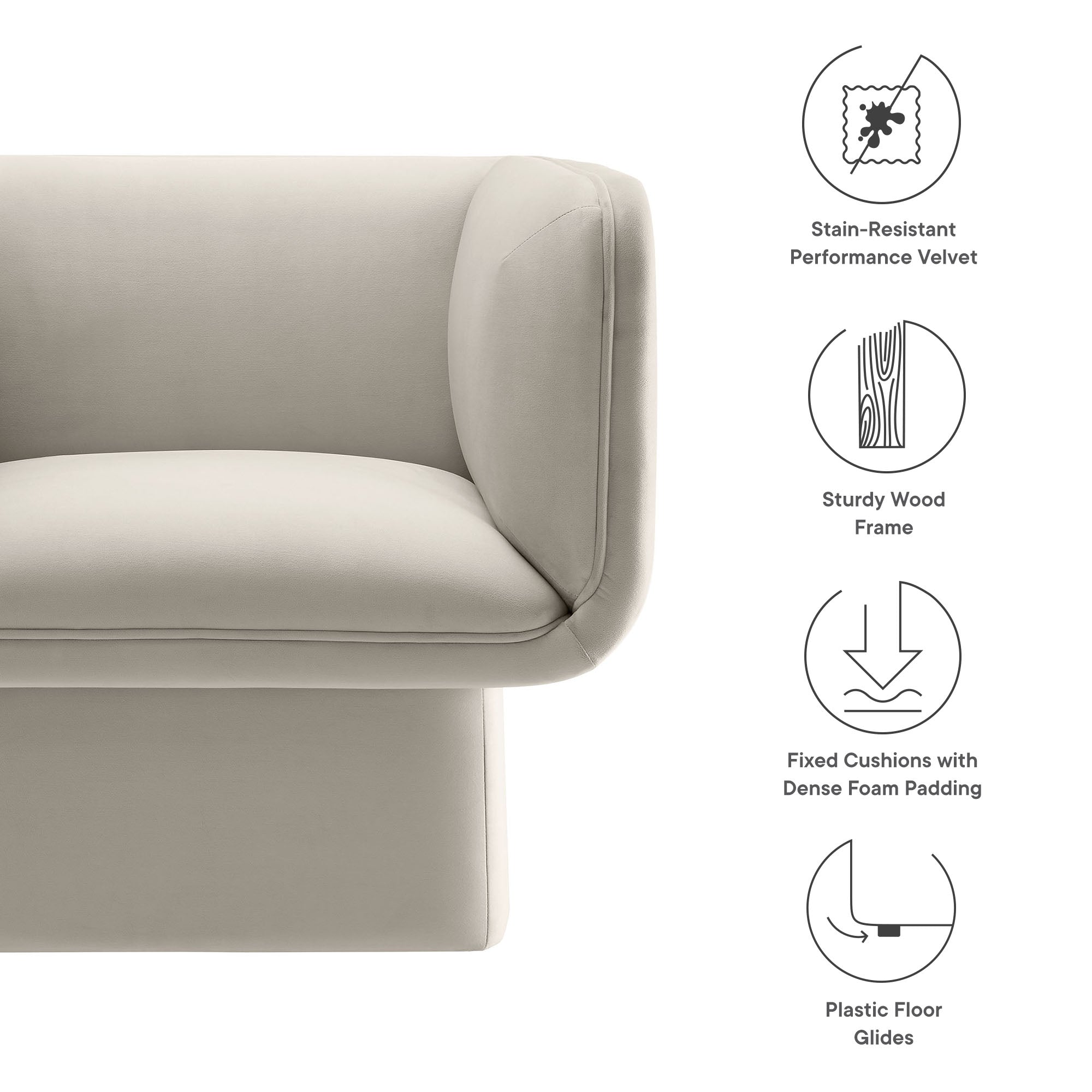 Modway Tate Performance Velvet Accent Chair