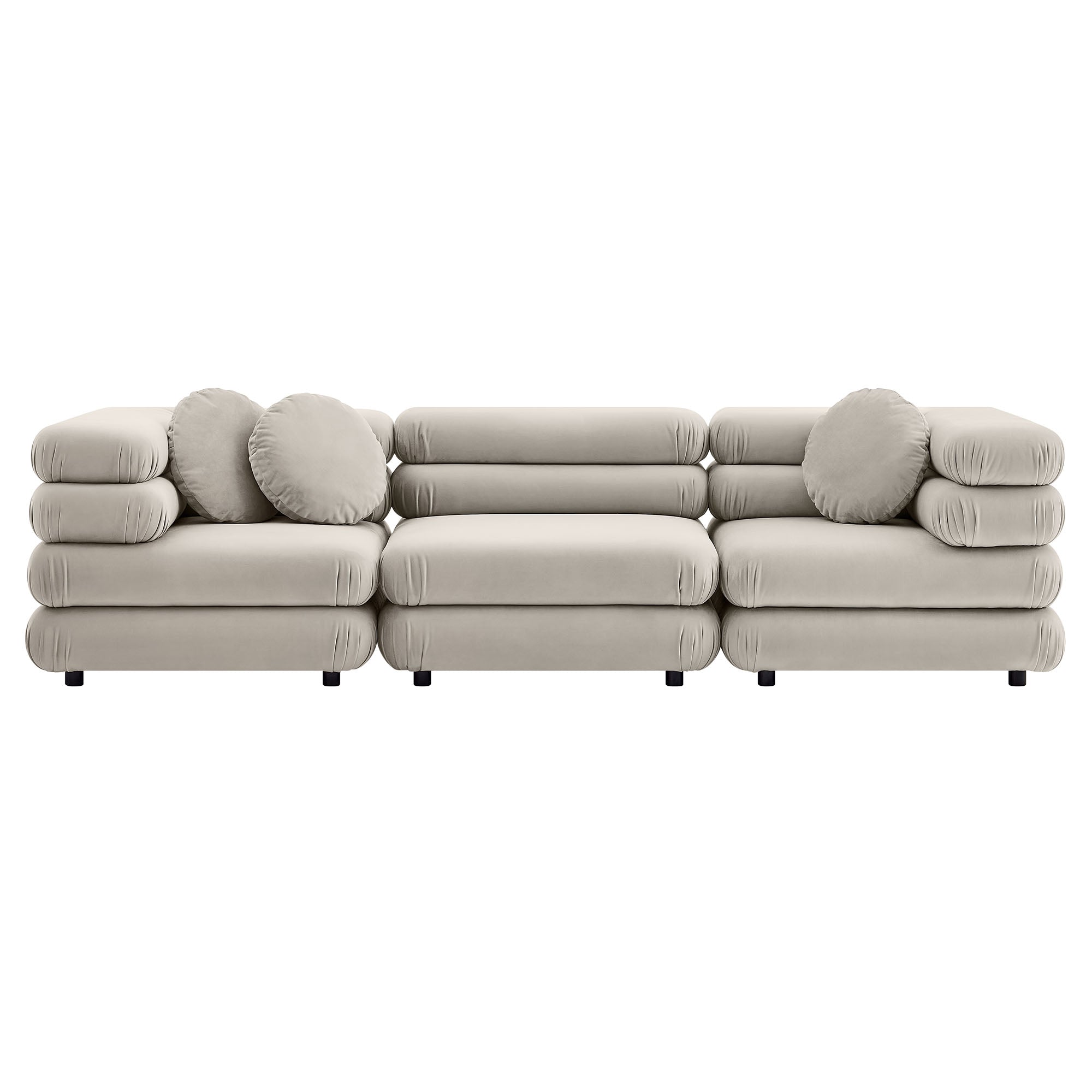Modway Jubilee 3-Piece Modular Performance Velvet Sectional Sofa