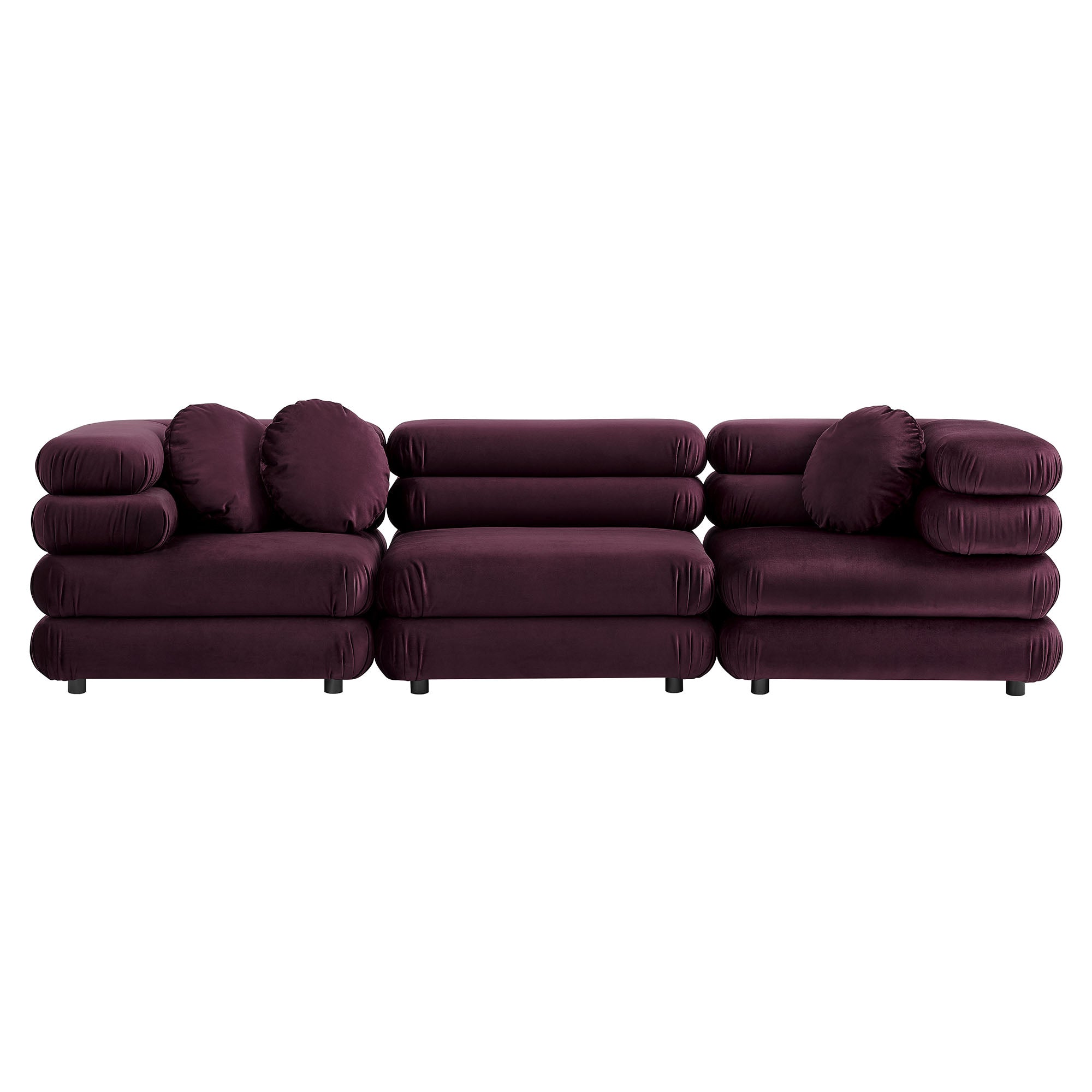 Modway Jubilee 3-Piece Modular Performance Velvet Sectional Sofa