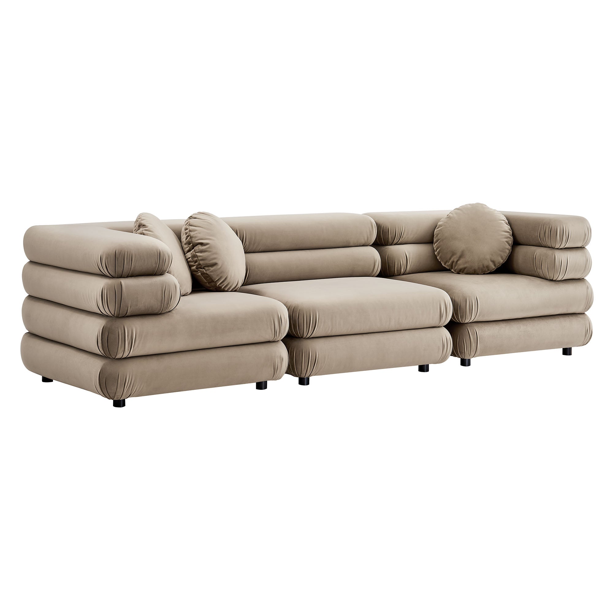 Modway Jubilee 3-Piece Modular Performance Velvet Sectional Sofa