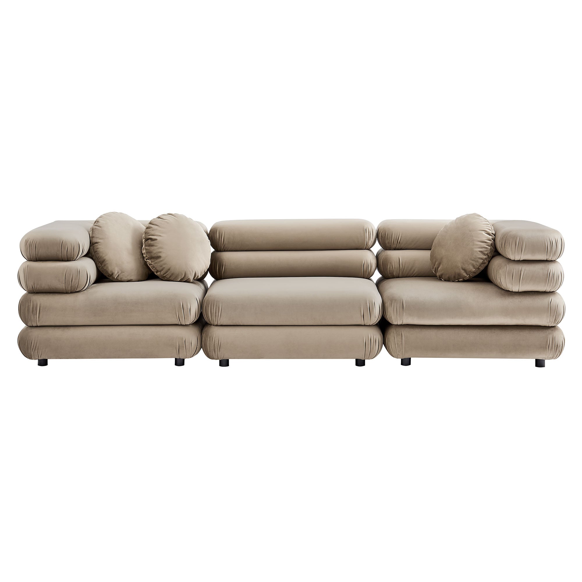 Modway Jubilee 3-Piece Modular Performance Velvet Sectional Sofa