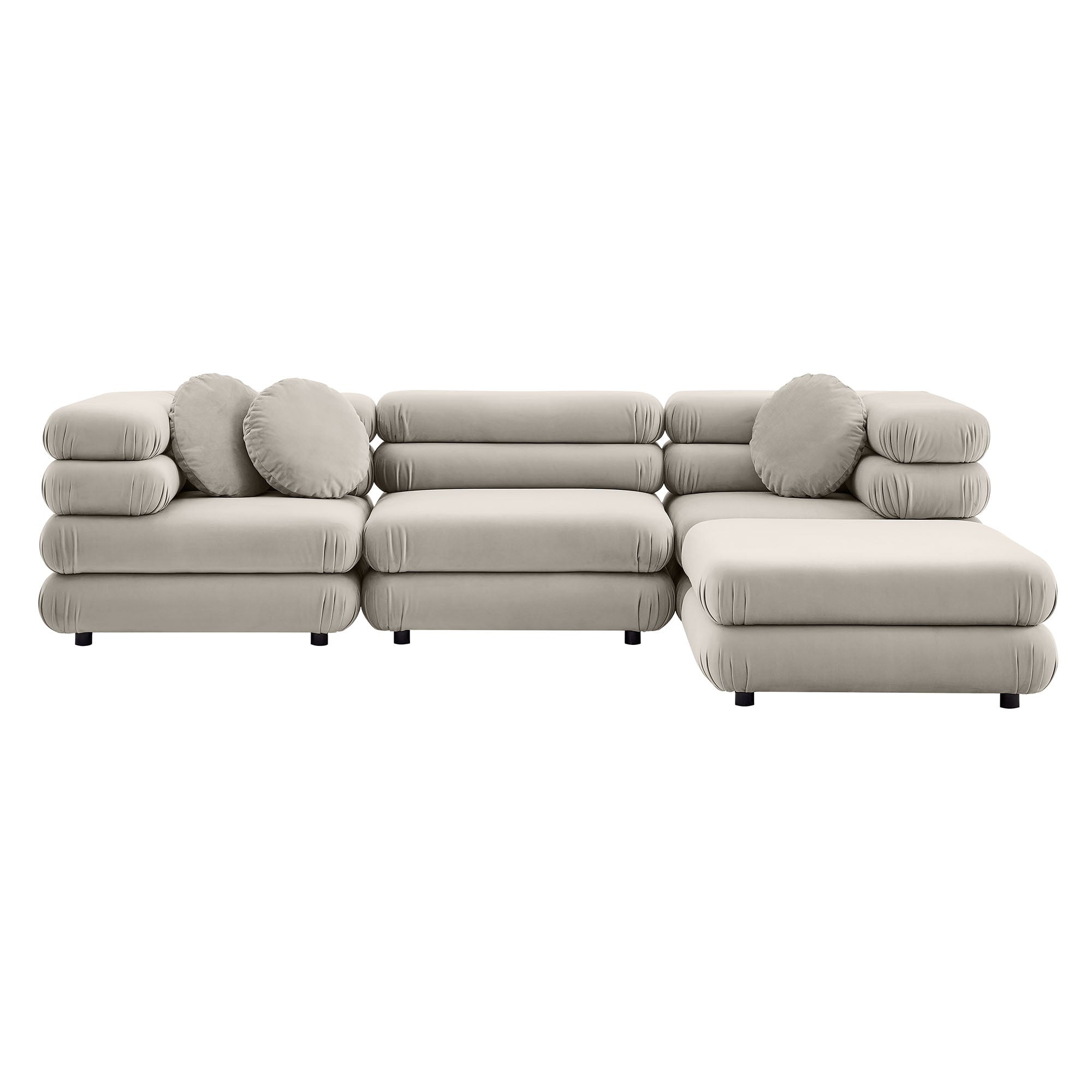 Modway Jubilee 4-Piece Modular Performance Velvet Sectional Sofa
