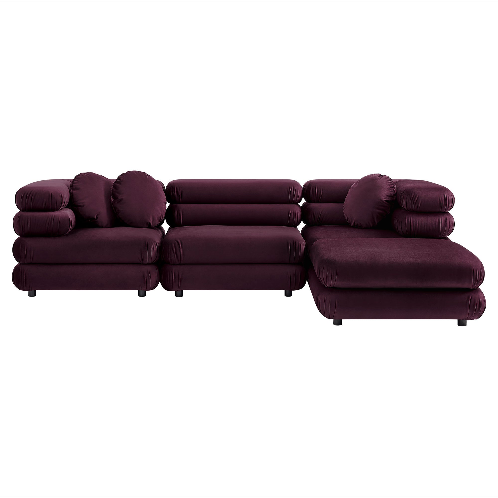 Modway Jubilee 4-Piece Modular Performance Velvet Sectional Sofa