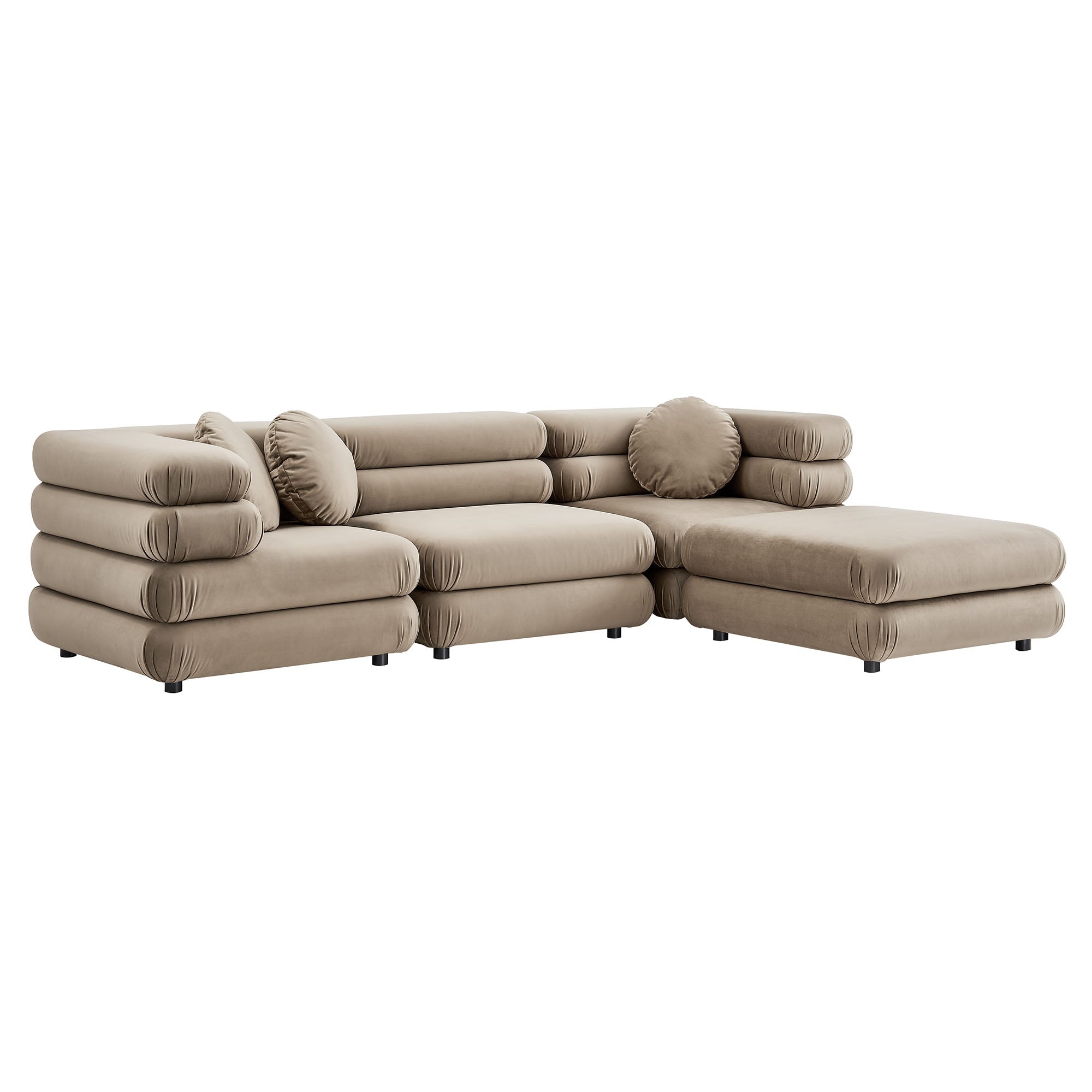 Modway Jubilee 4-Piece Modular Performance Velvet Sectional Sofa