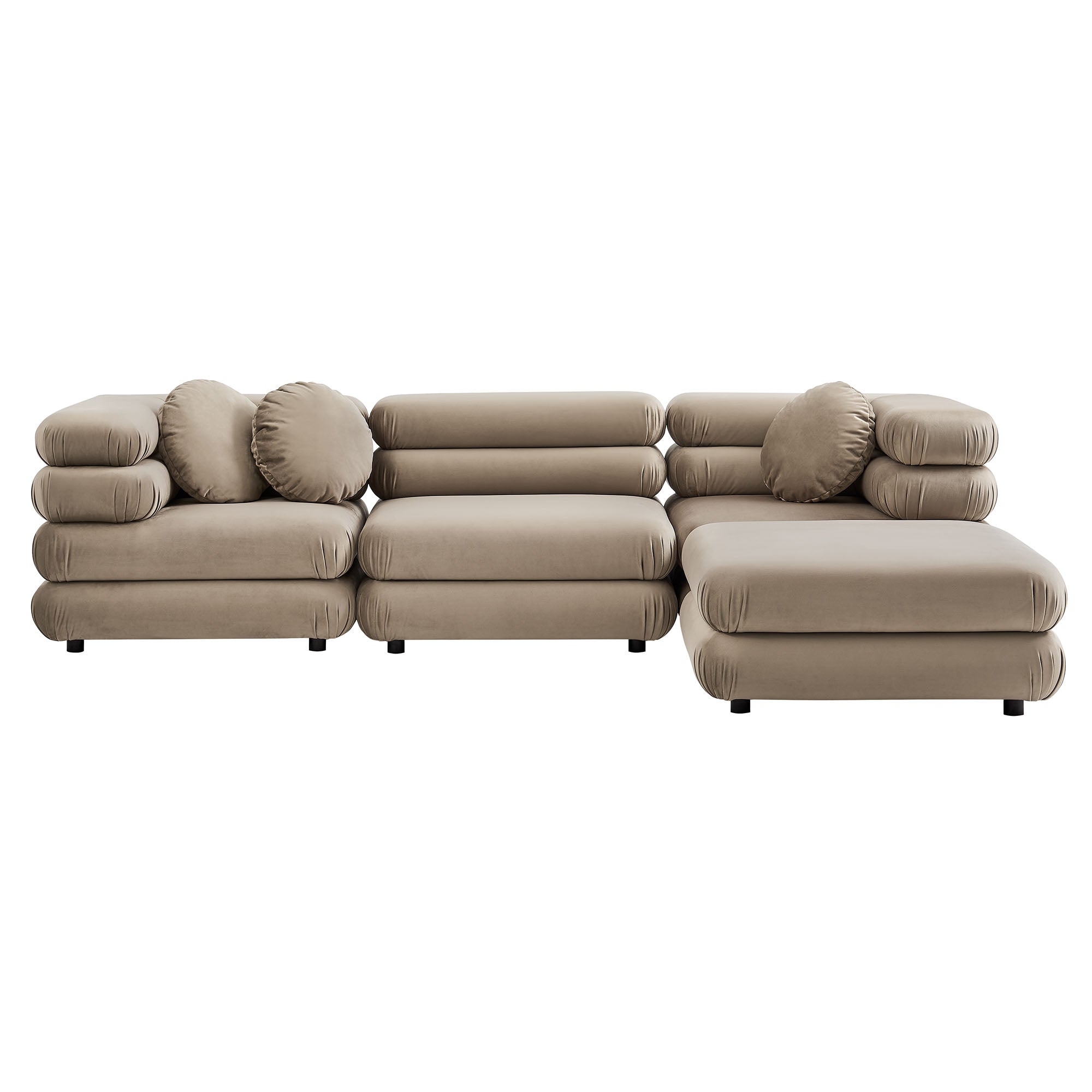 Modway Jubilee 4-Piece Modular Performance Velvet Sectional Sofa