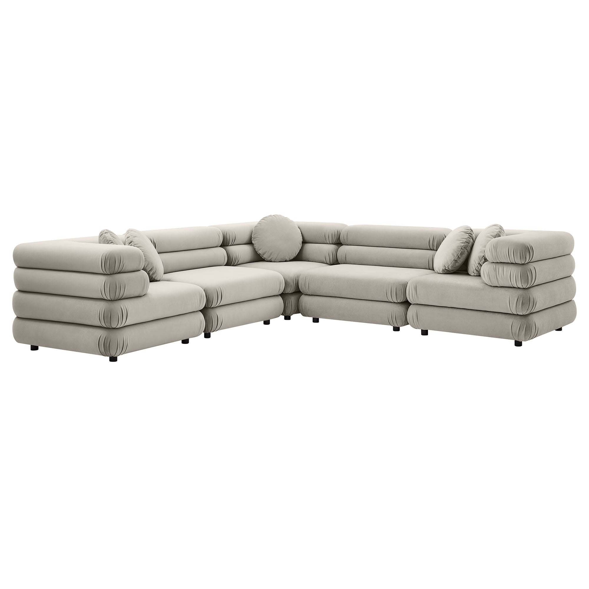 Modway Jubilee 5-Piece Modular Performance Velvet Sectional Sofa