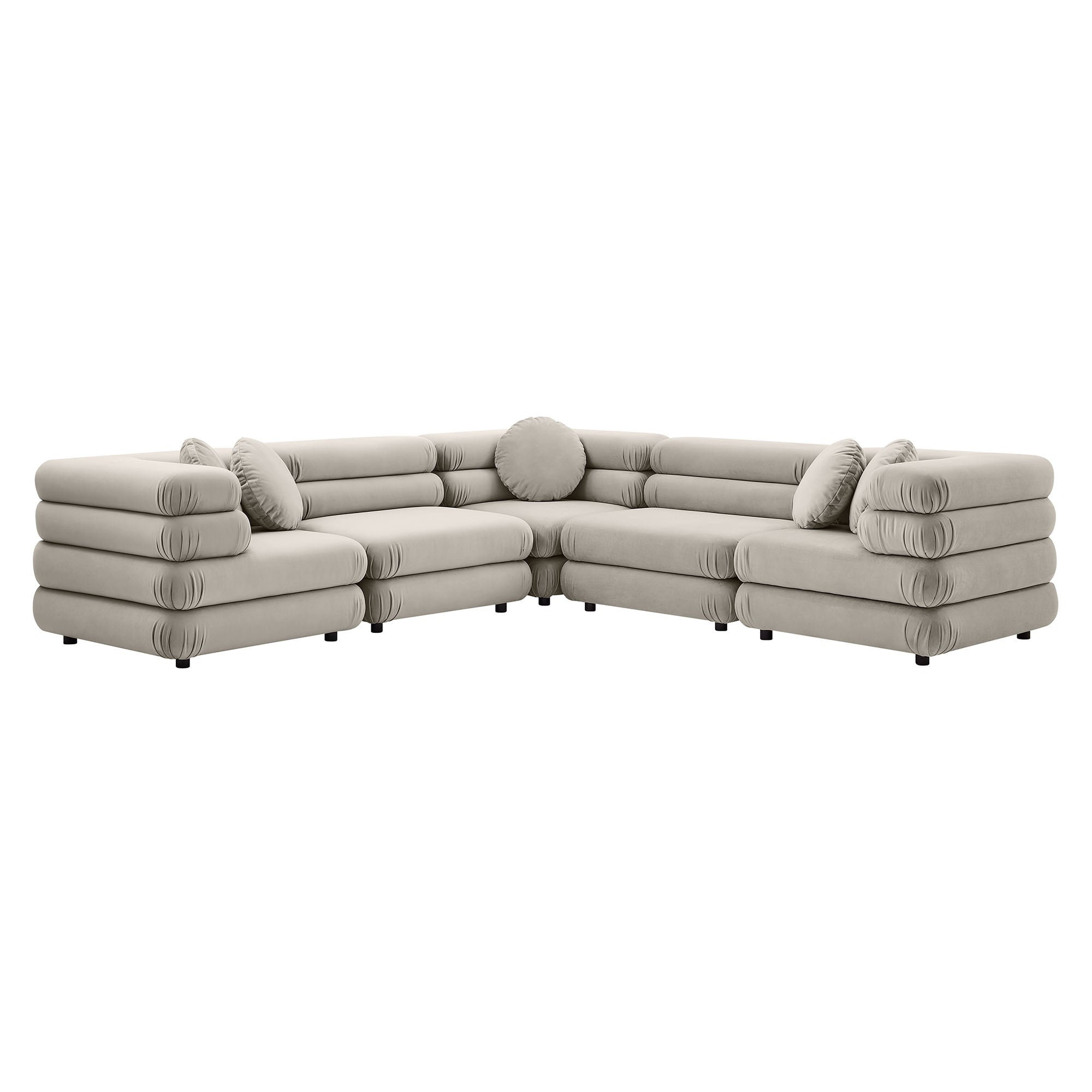 Modway Jubilee 5-Piece Modular Performance Velvet Sectional Sofa